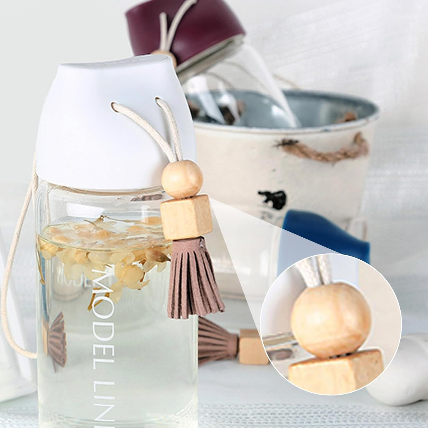 Enkrio Wooden Beads 100Pcs round Wood Beads Unfinished Wooden Loose Beads for Macrame Crafts Jewelry Making(30Mm) image number 3