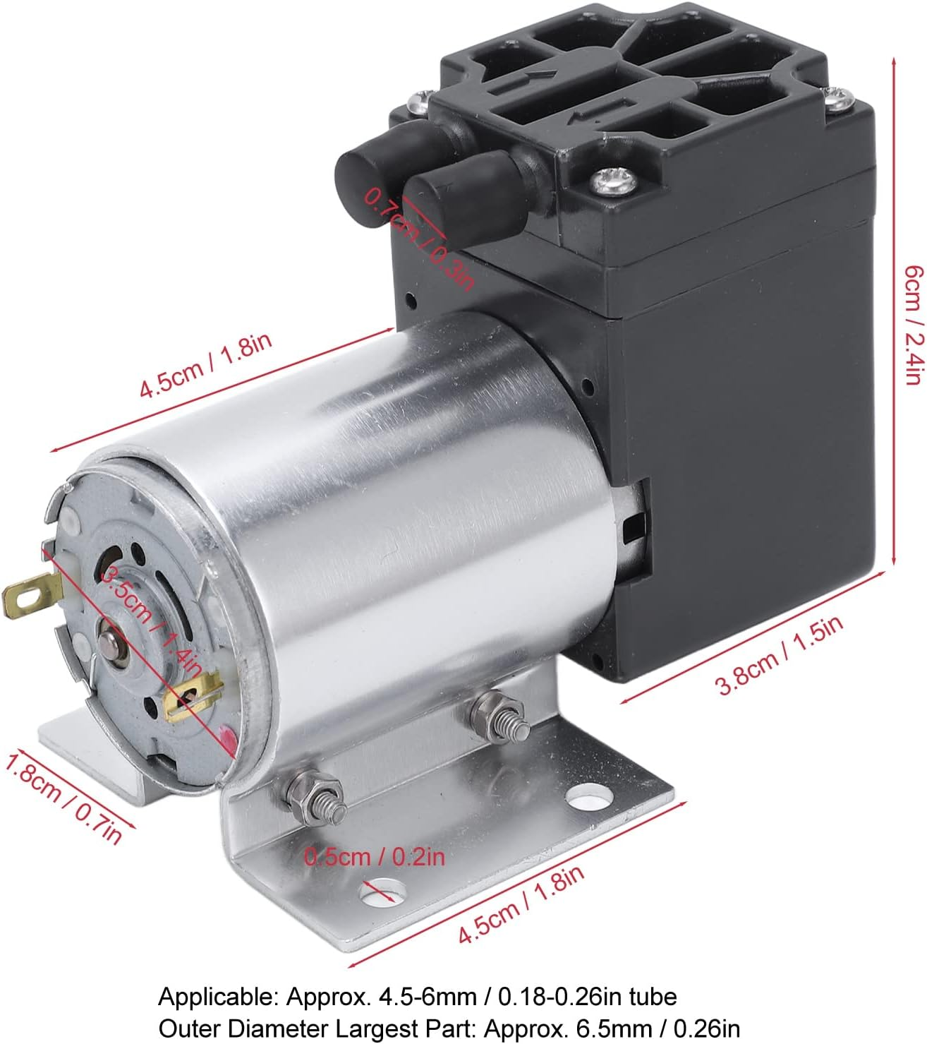 DC12V Mini Vacuum Pump Handheld ABS Aluminum Low Noise Suction Pump Small Size 12V Suction image number 4