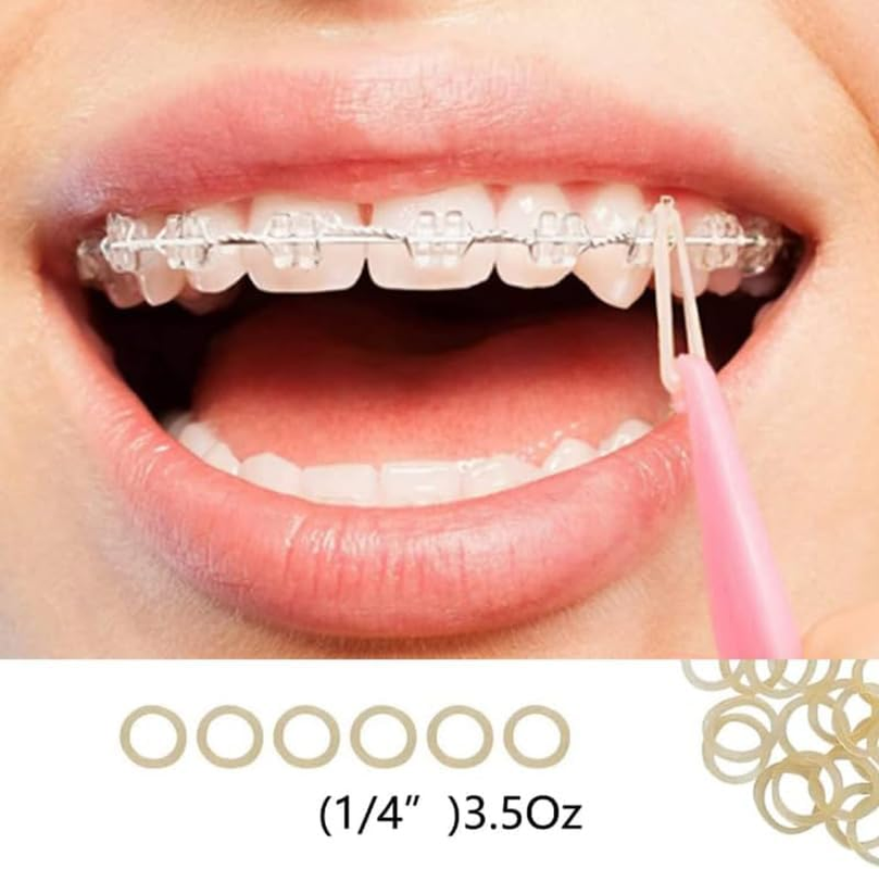Orthodontic Elastic Rubber Bands, 200PCS 1/4" Orthodontic Rubber Band for Crooked Teeth, Tooth Gaps, Hairbands, Braids (Fox, 3.5 Oz) image number 6