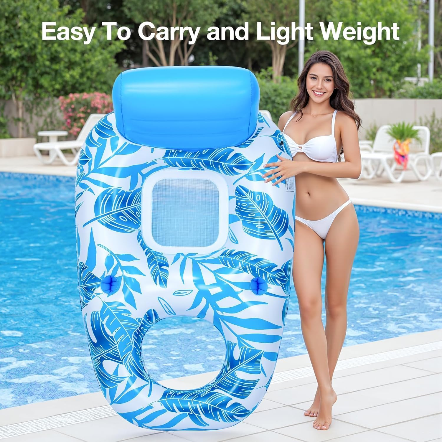 Pool Floats, Inflatable Swimming Pool Floats for Adults and Teenagers, Inflatable Lounger Pool Floats Raft,Suitable for Play in Safe Water Areas Such as Pools, Travel, Vacations, Beaches and Lakes image number 6