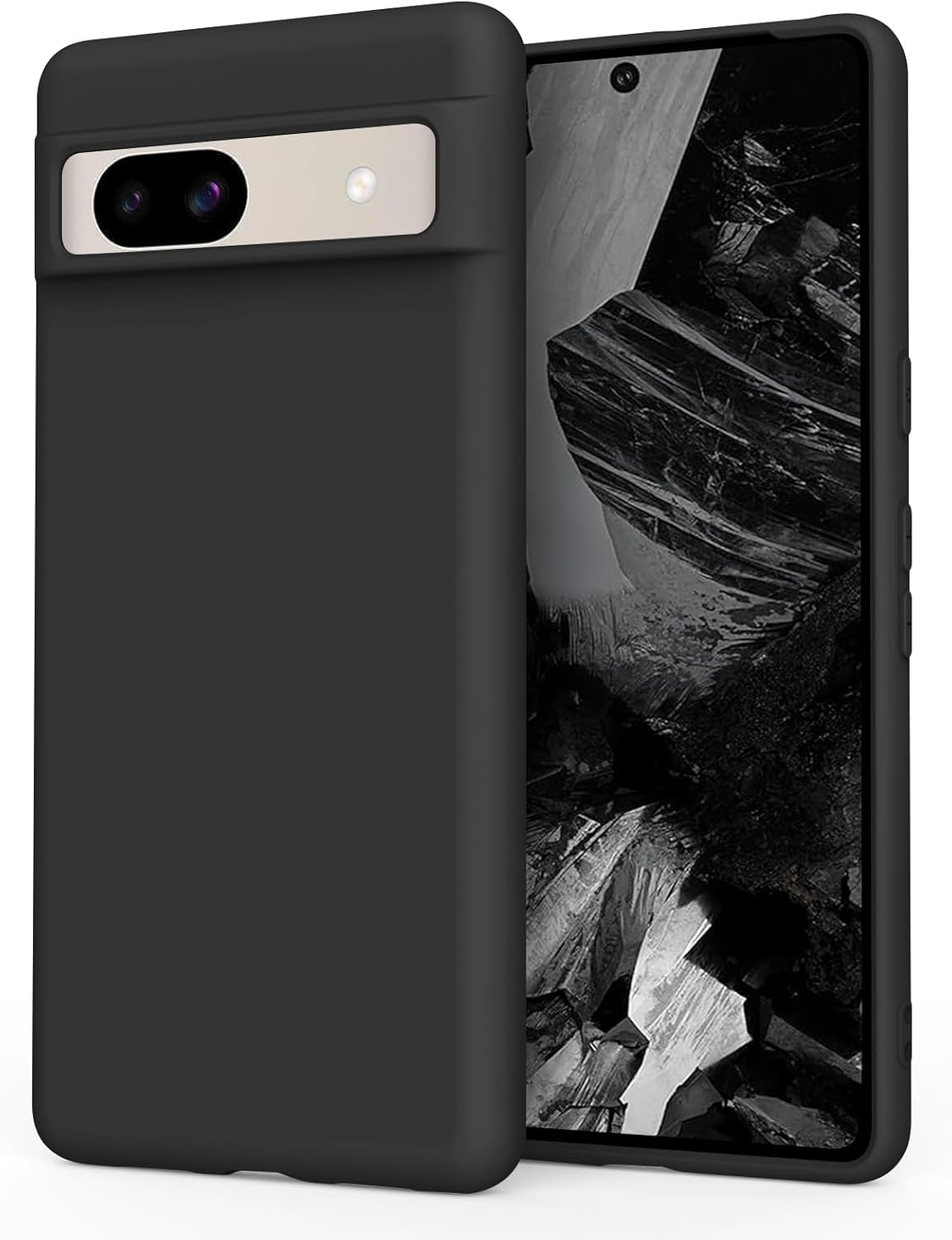 Case for Google Pixel 8A Case 6.1-Inch 2024, Soft Silicone Case Adjustable All-Round Protective Mobile Phone Cover for Goole Pixel 8A Smartphone Women Men (Black)