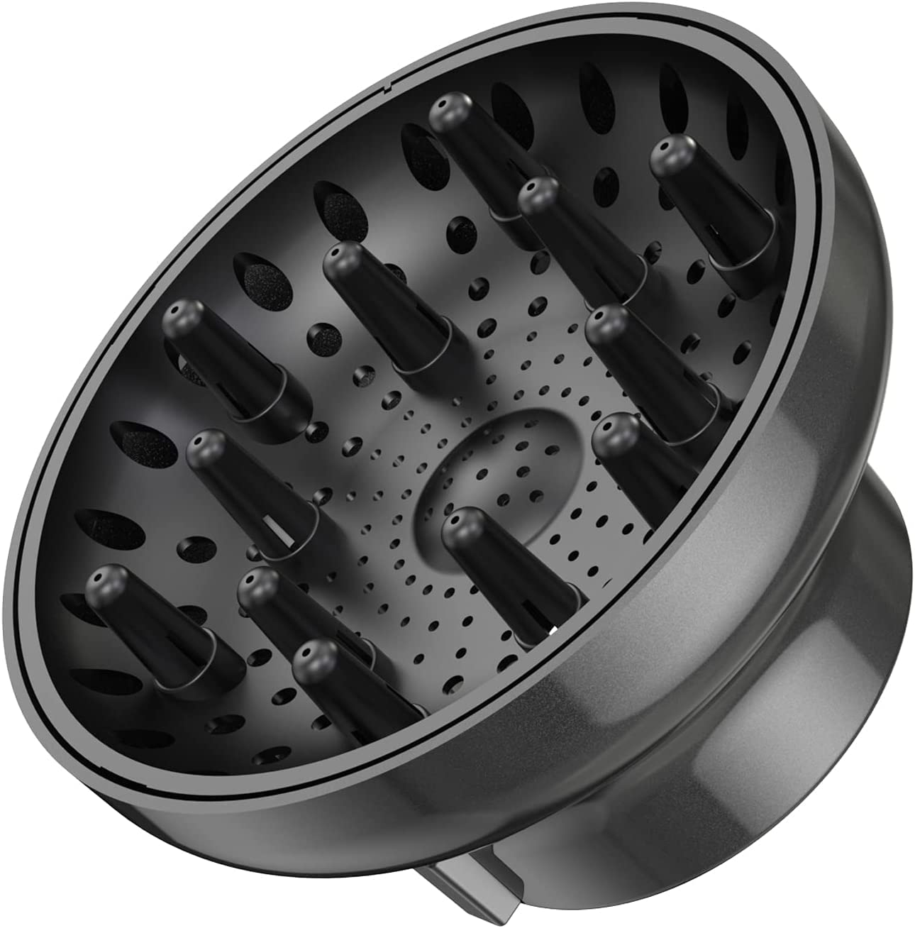 YUNAI Universal Hair Diffuser, Adjustable Attachment, Fits Most Kinds of Blow Dryer, Diameter 4.3Cm to 6.5Cm Prefer, Professional Salon Frizz-Free Fast Blow Drying Diffuser for Curly Hair.(Black) image number 6