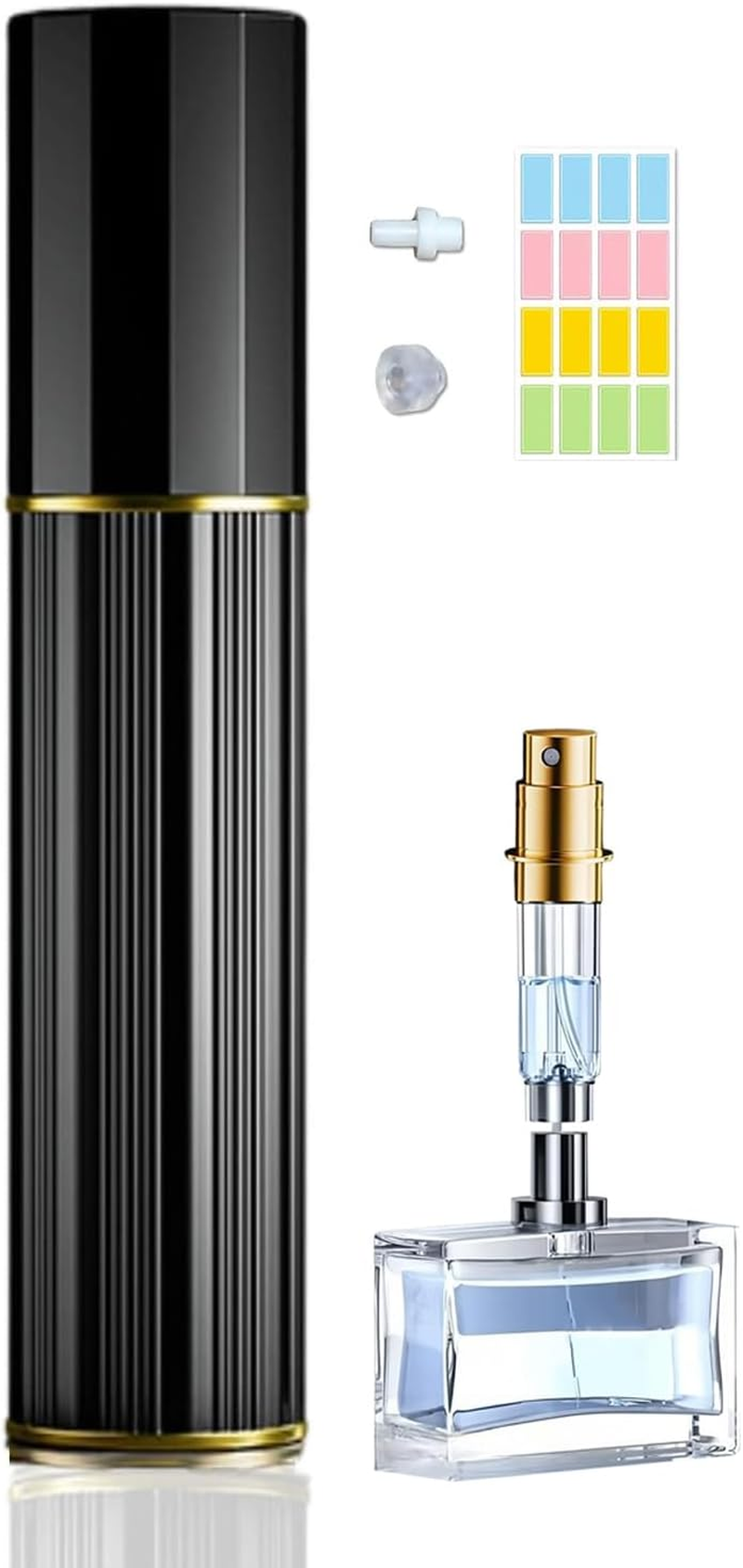 Travelofo 10 Ml Perfume Filler Refillable Perfume Atomiser Filling Technology without Funnel Empty Perfume Atomiser Spray Bottle for Travel Handbag on the Go (Silver)