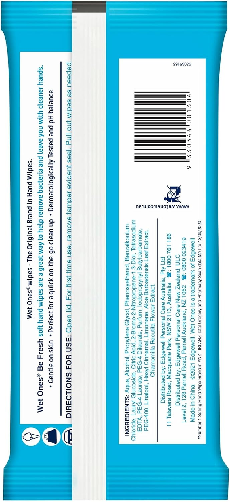 Wet Ones Be Fresh Antibacterial Hand & Body Wipes, Value Pack, 40 Wipes, Gentle on Skin, Dermatologically Tested, Fresh Scent (Pack of 3) image number 5