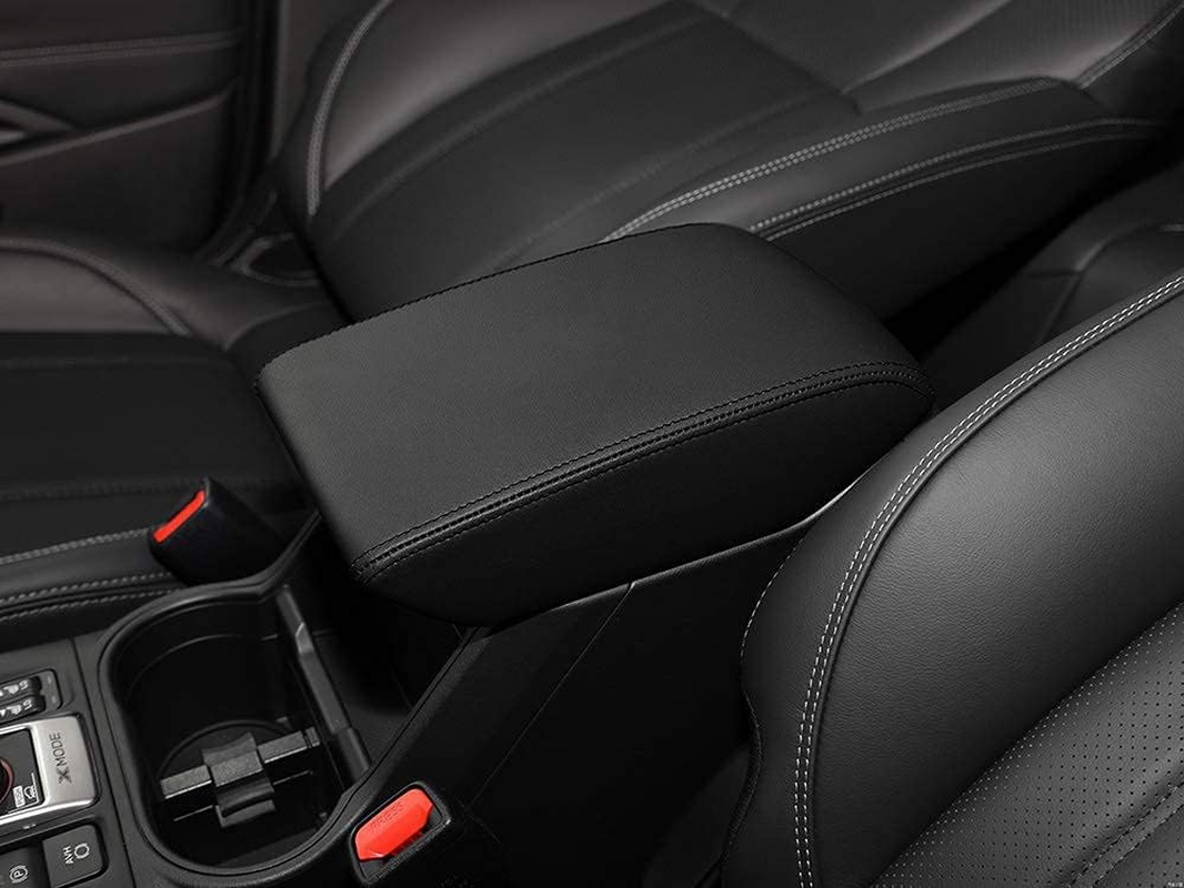 INTGET Car Center Console Armrest Cover for 2024 Subaru Forester Accessories 2019 2020 2021 2022 2023 Leather Middle Arm Rest Box Lid Cover Seat Pad Protector(Black) image number 3