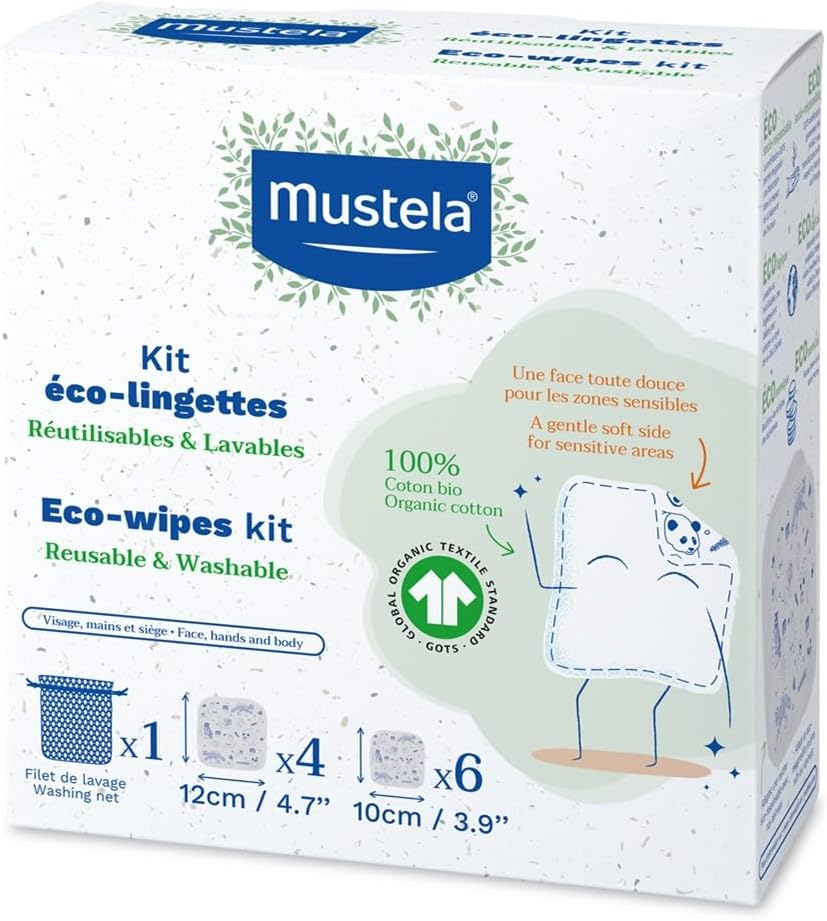 Mustela Reusable & Washable Eco-Wipes - 10 Wipes image number 2
