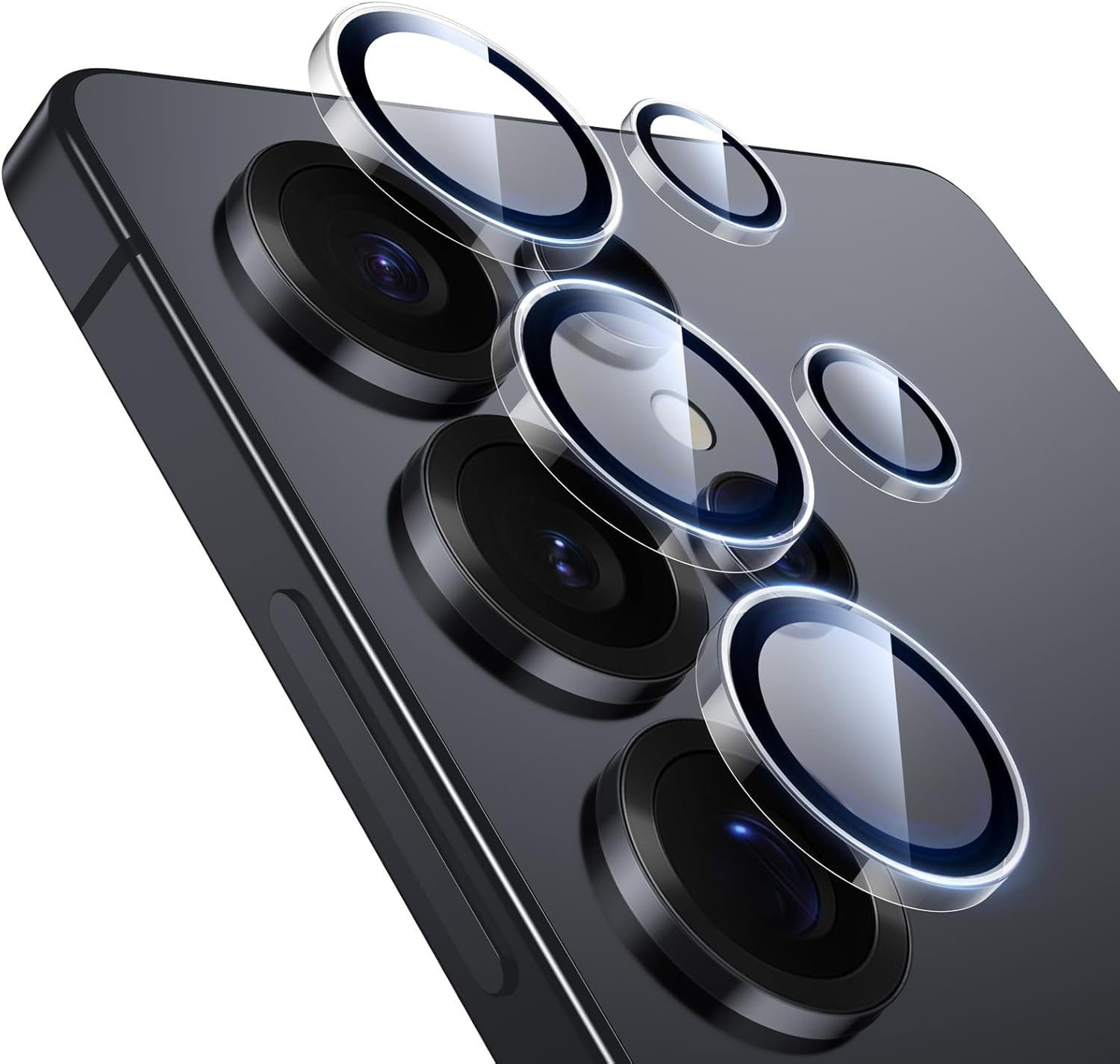 ESR for Samsung Galaxy S25 Ultra Camera Lens Protector, Individual Lens Protectors, Scratch-Resistant Ultra-Thin Tempered Glass with Aluminum Edging, Galaxy S25 Ultra Case Friendly, 2 Sets, Black