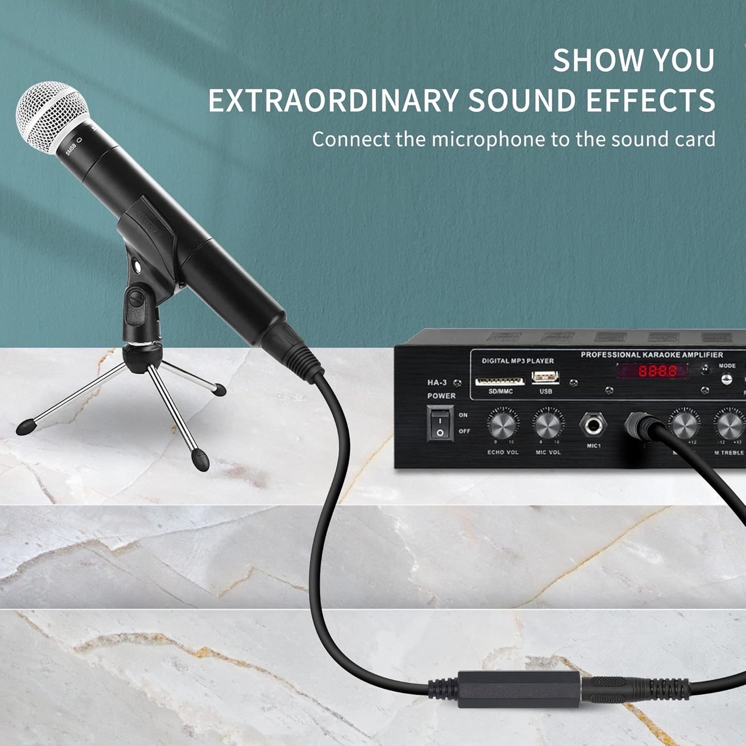 QIANRENON XLR Female to 1/4" Female Balance Cable Adapter TRS 6.35Mm to XLR 3 Pin Mono Audio Connect Convert Interconnect Cable 36Cm/14.2In image number 5