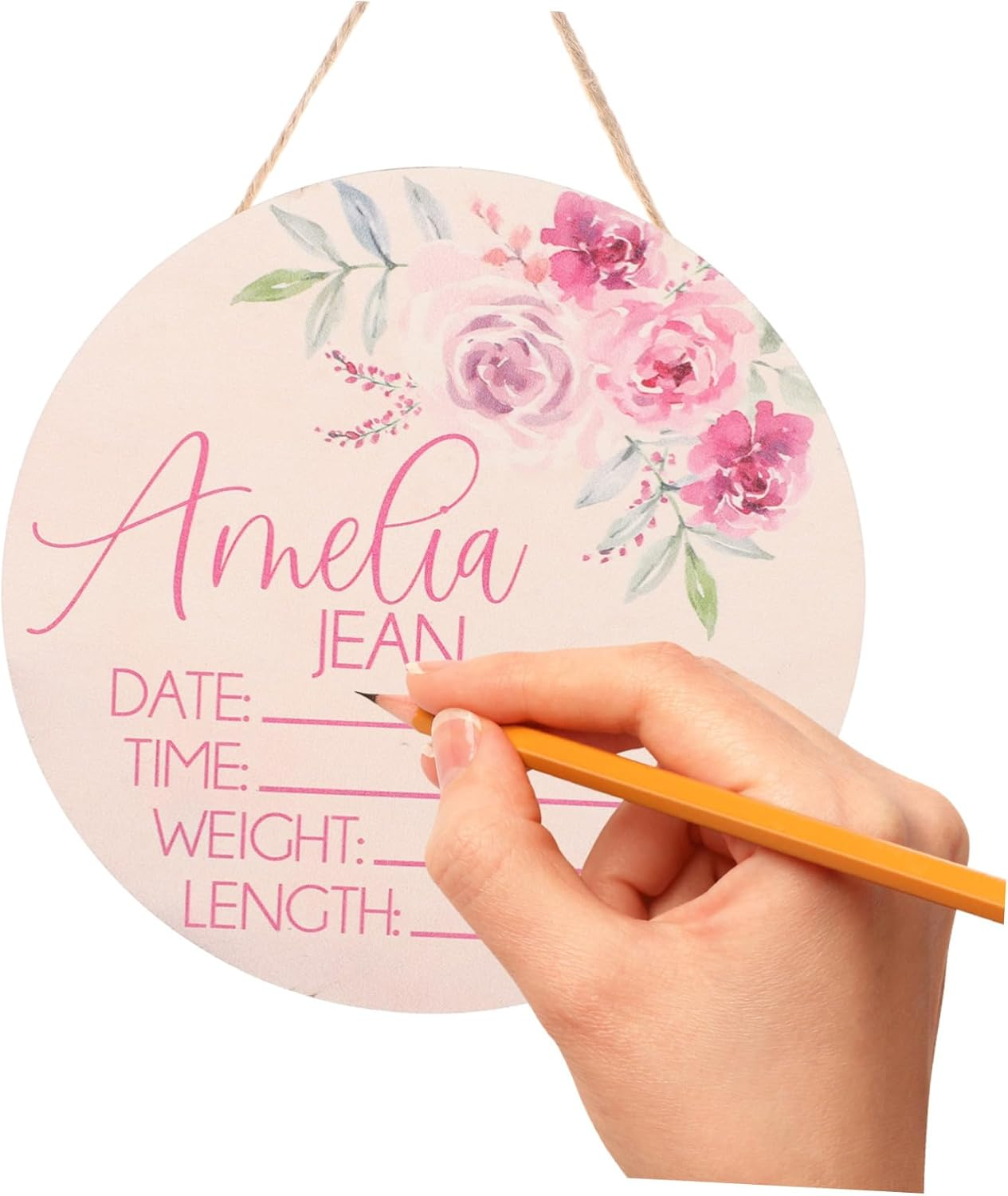 Toyvian 2Pcs Birth Announcement Sign 'S Name Shower Decorations Newborn for Nursery image number 2