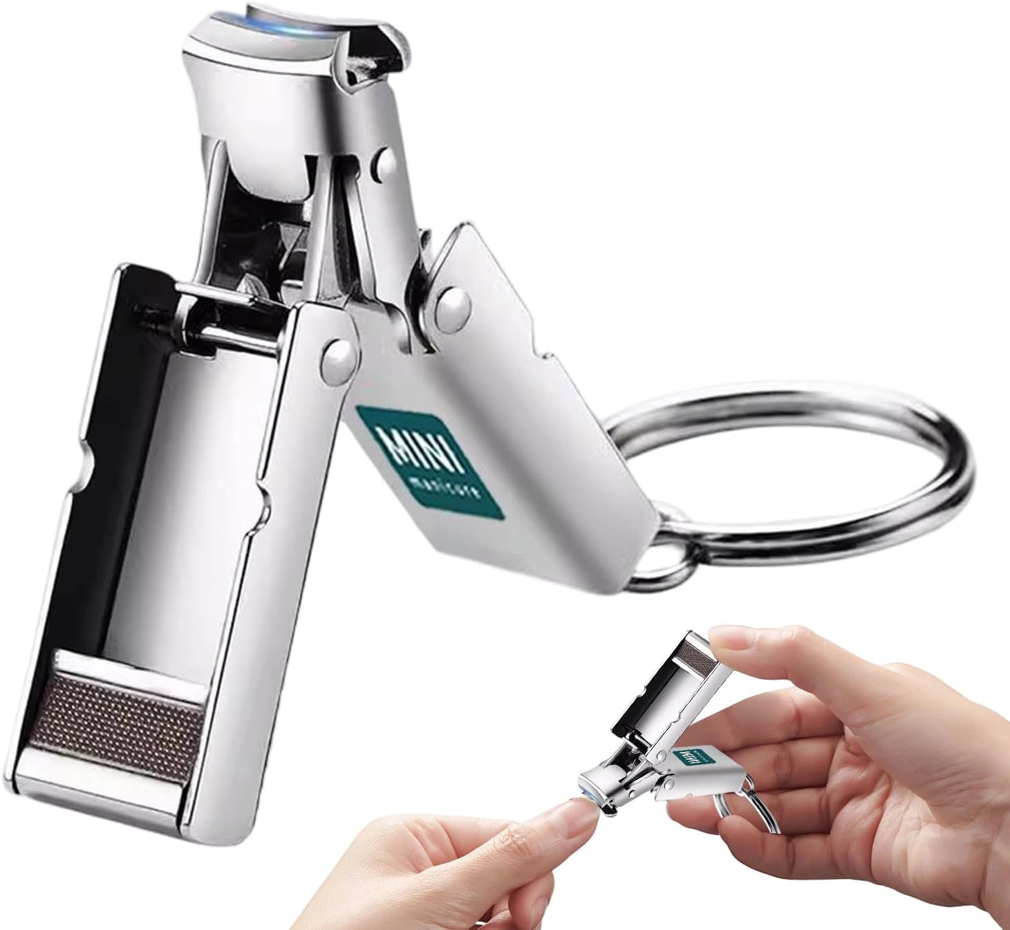 Jsnwernb Nail Clippers Keychain | Pocket Size Manicure Fingernail Tool,Small Nail Clippers Keychain,For Kids Adults Seniors Men Caregivers Women Elderly image number 4