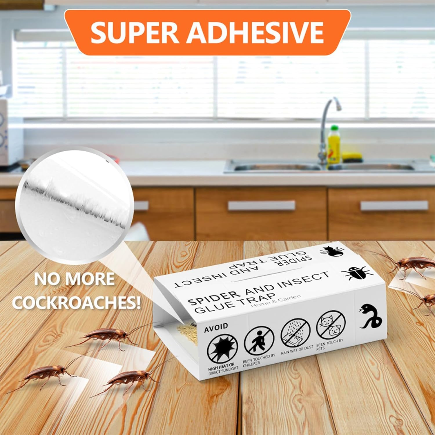 10 Pcs Glue Traps &ndash; Extra Strength Glue Boards for Indoor/Outdoor Use | Non-Toxic Bed Bug Trap&Spider Traps image number 3