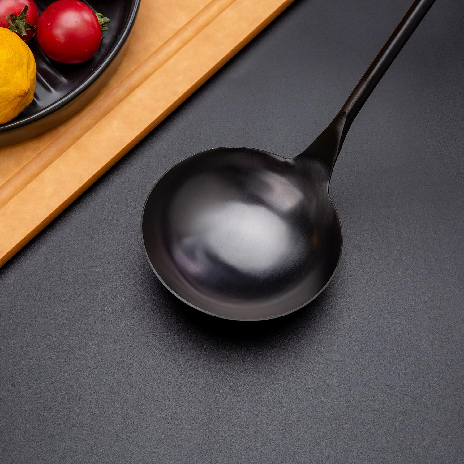Soup Ladle 14.2 Inches Wok Utensils - Stainless Steel, Rust Proof with Ergonomic Wooden Handle for Cooking, Gravy, Sauces, and More image number 1