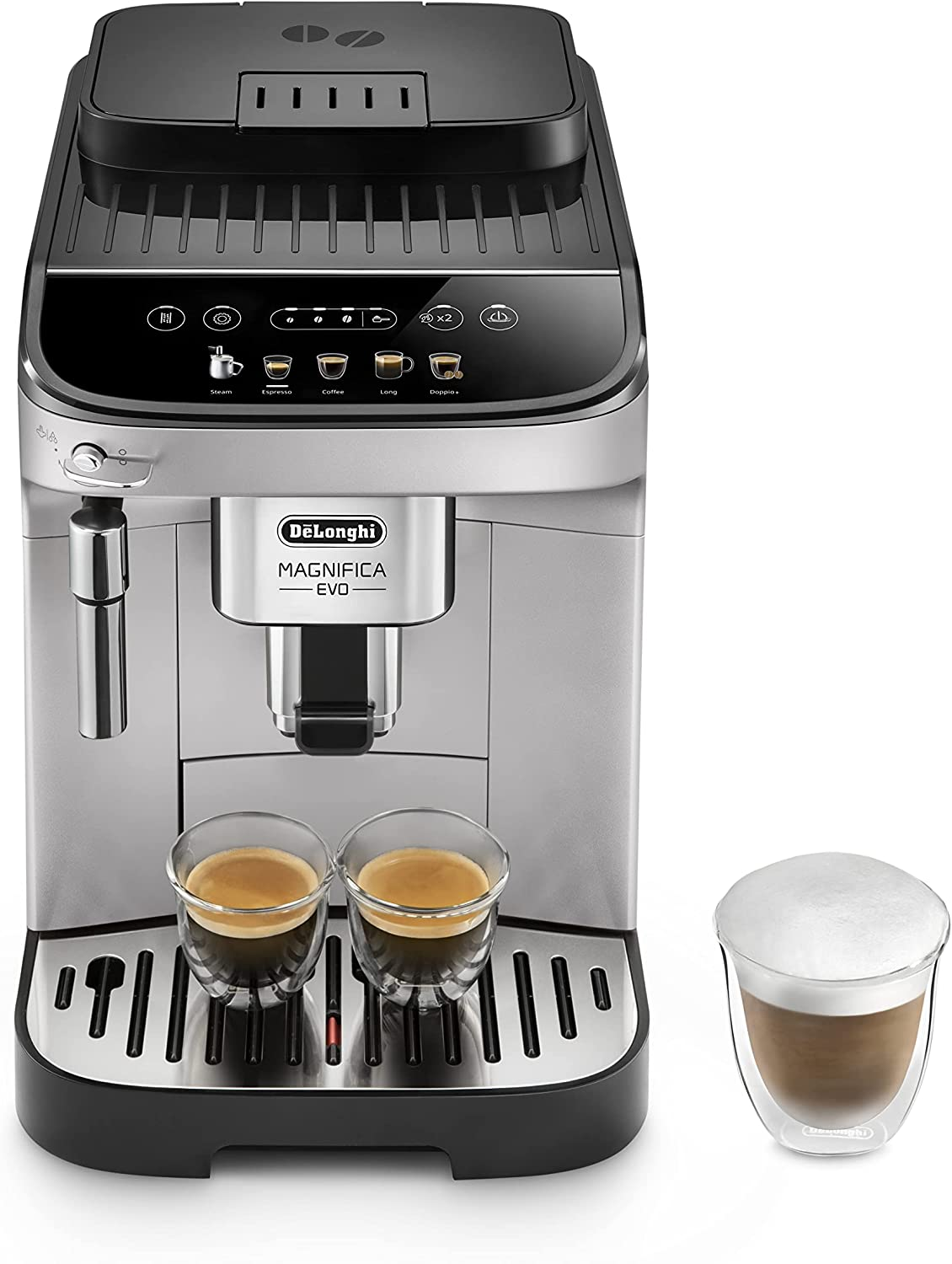 De'Longhi Magnifica Evo, Fully Automatic Coffee and Cappuccino Machine, 5 Recipes, ECAM290.​31.​SB, Silver & Black image number 5