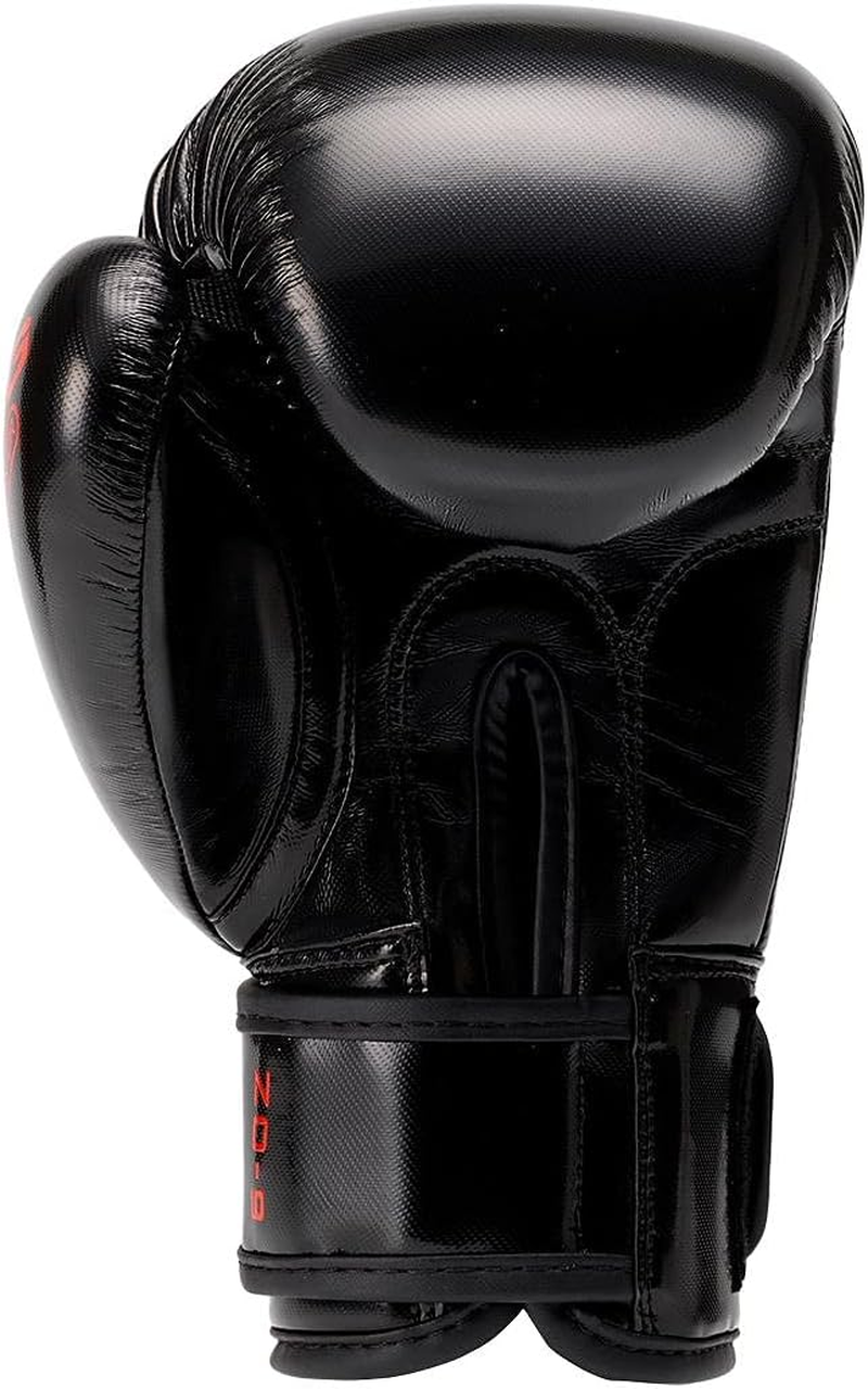 STING Arma Junior Boxing Gloves, High-Density Foam Padded Gloves for Boxing, MMA, and Martial Arts, Durable Boxing Gloves for Kids, Boxing Equipment, Black/Red, 6 Oz. image number 1