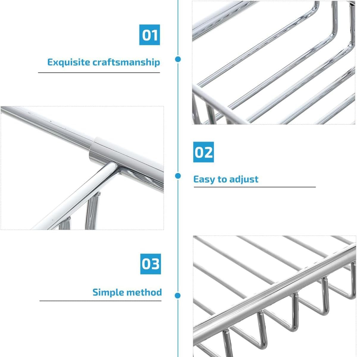 AIMALL Multi - Functional Bathtub Caddy - 24.4&times;7.87&times;2.36In Durable Metal Bathroom Storage Rack, Space Saving for Toiletries, Tablet, Book - Silver image number 5