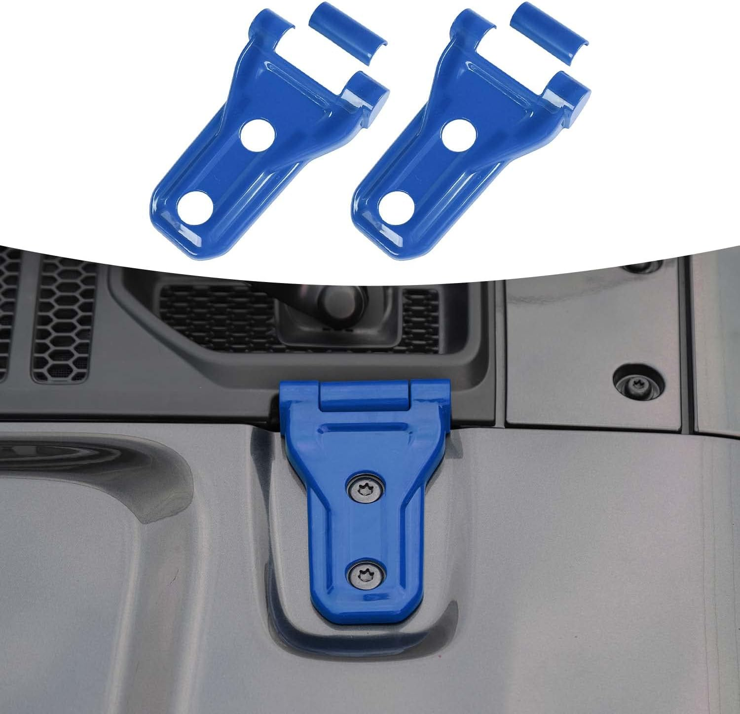 RT-TCZ Hood Hinge Cover Exterior Decoration Kits Accessories for 2018-2023 Jeep Wrangler JL JLU and Gladiator JT (Black)