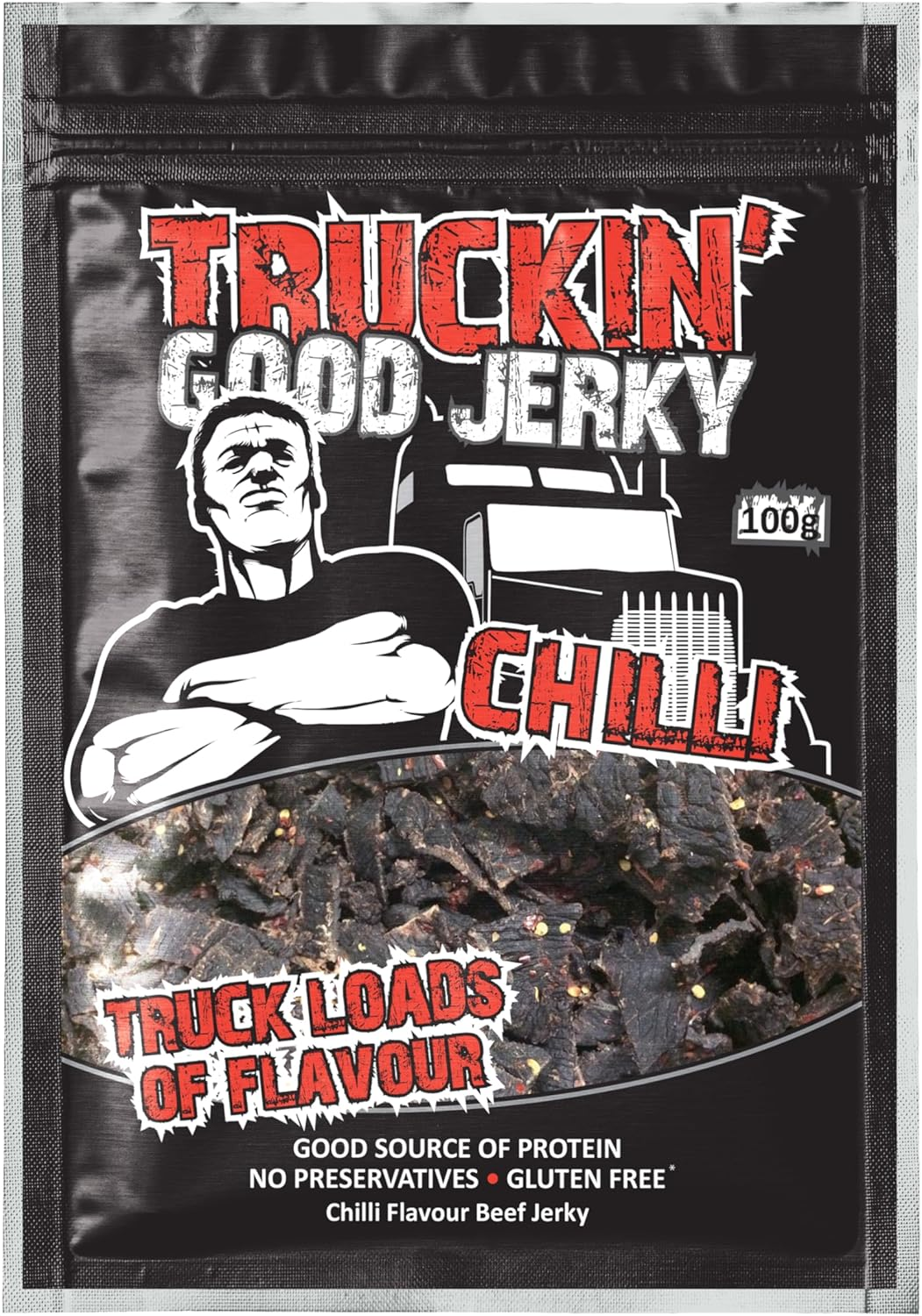Truckin Good Jerky Chilli 100G X 12 image number 1