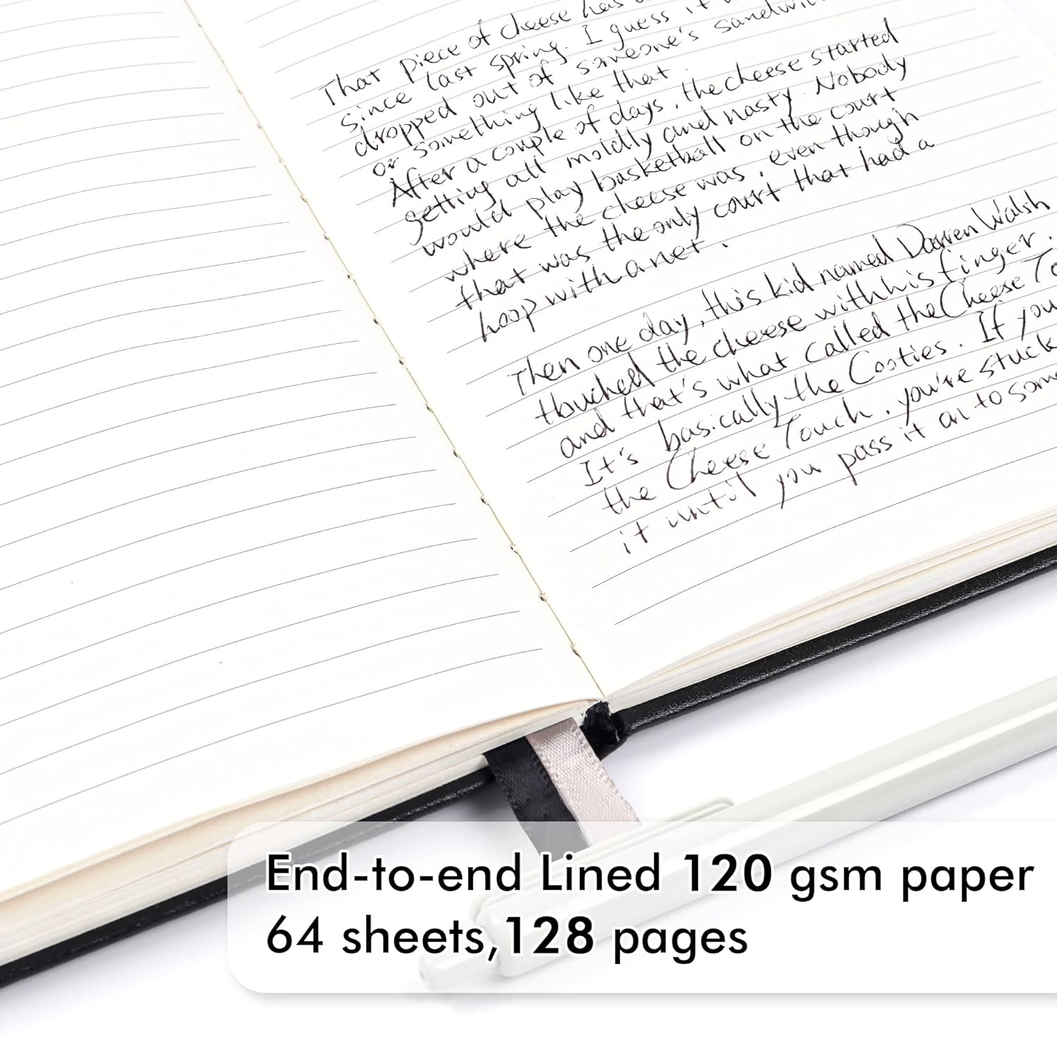 Feela 12 Pack Notebooks Bulk with 12 Black Pens, A5 Hardcover Notebook Classic Ruled Journal Set with Pen Holder for School Business Work Travel Writing, 120 GSM, 5.1&rdquo;X8.3&rdquo;, Black image number 3