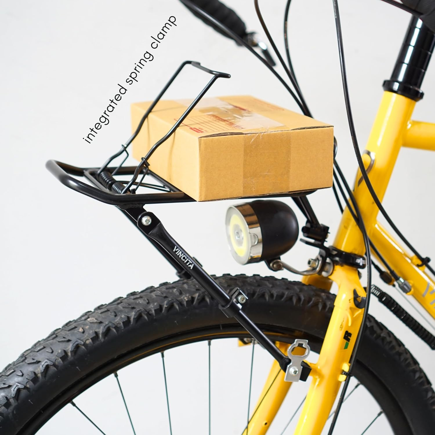 Vincita Front Rack for Bicycle - Cargo Rack for 16"-28" Wheels - Spring Clamp & Bungee Hook Anchor - 22 Lb Load Capacity - Ideal for Road, City, Hybrid Bikes & Ebikes. image number 5