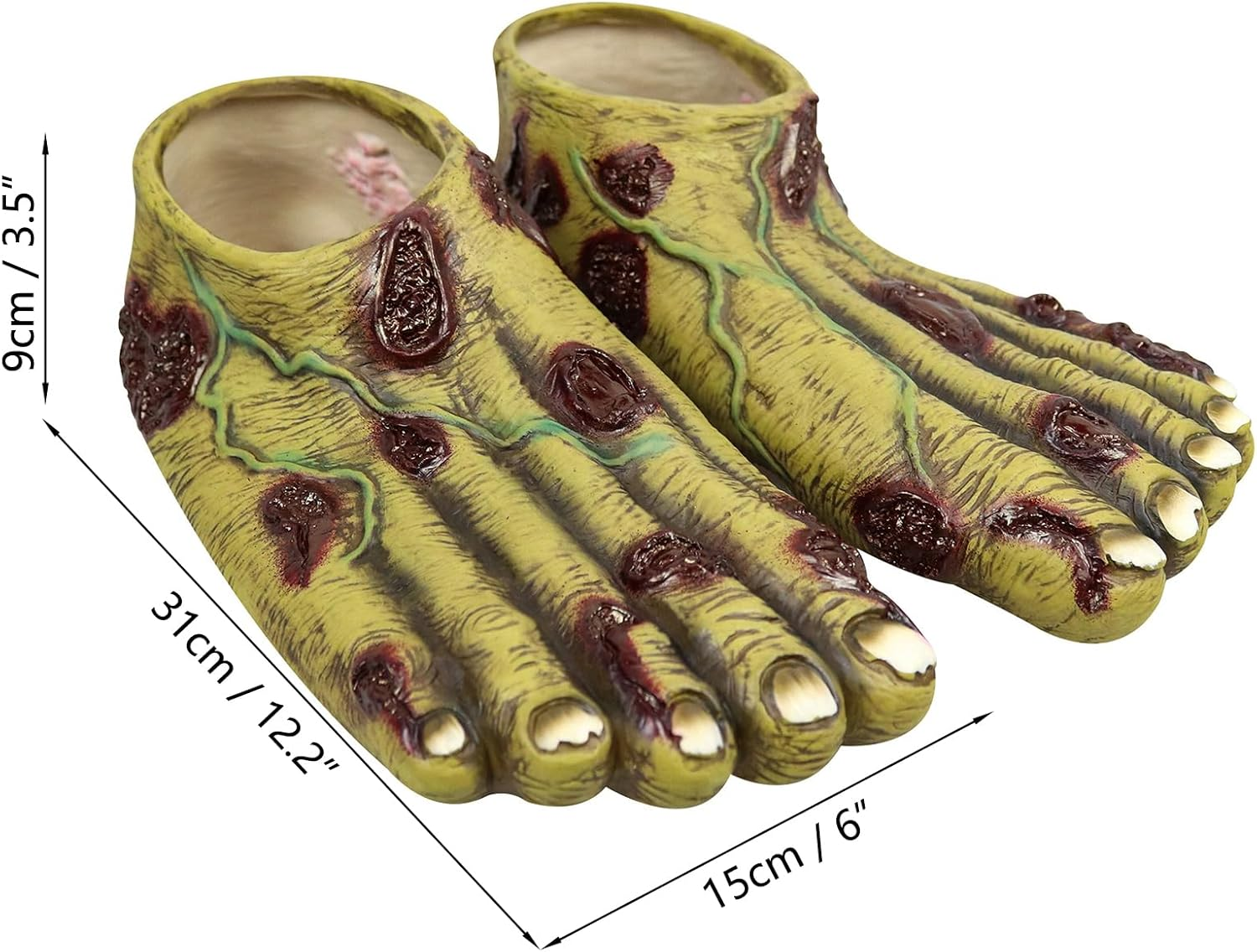 Auto-Plaza Pair of Adult Zombie Ghoulish Productions Flesh Zombie Latex Zombie for Halloween, Party and Cosplay image number 6