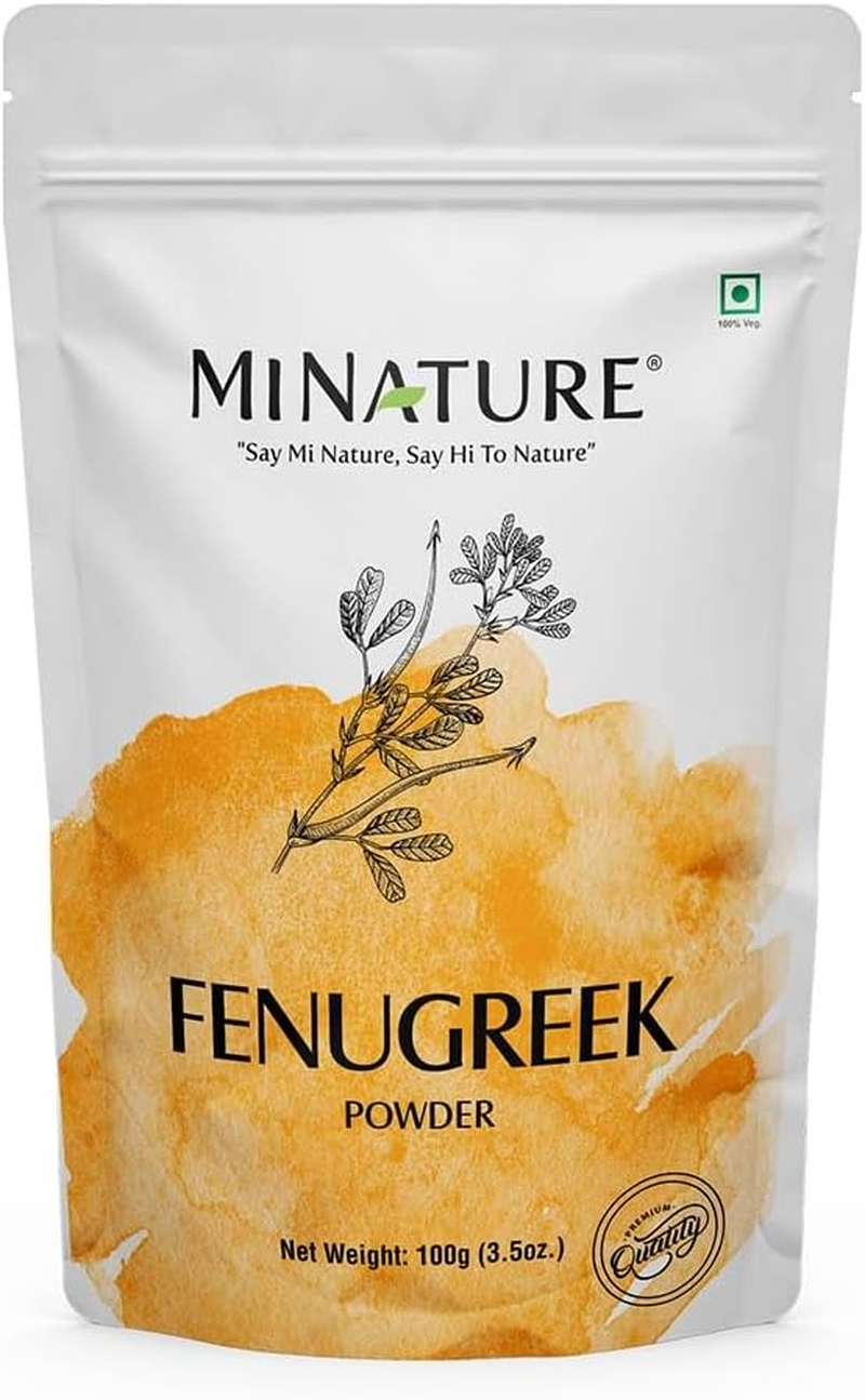 Orgnanic Fenugreek Powder(Trigonella Foenum) by Mi Nature|Methi Powder |Pure & Natural Free from Chemical | Used for Your Hair & Health Care | Digestion |100G(4 Oz) image number 6