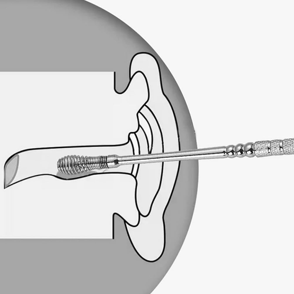 Baluue 6Pcs Stainless Steel Rotating Earwax Cleaning Tool Set with Smooth Polished Surface Non-Slip Handle Safe Ear Scoop for Home Ear Care image number 3