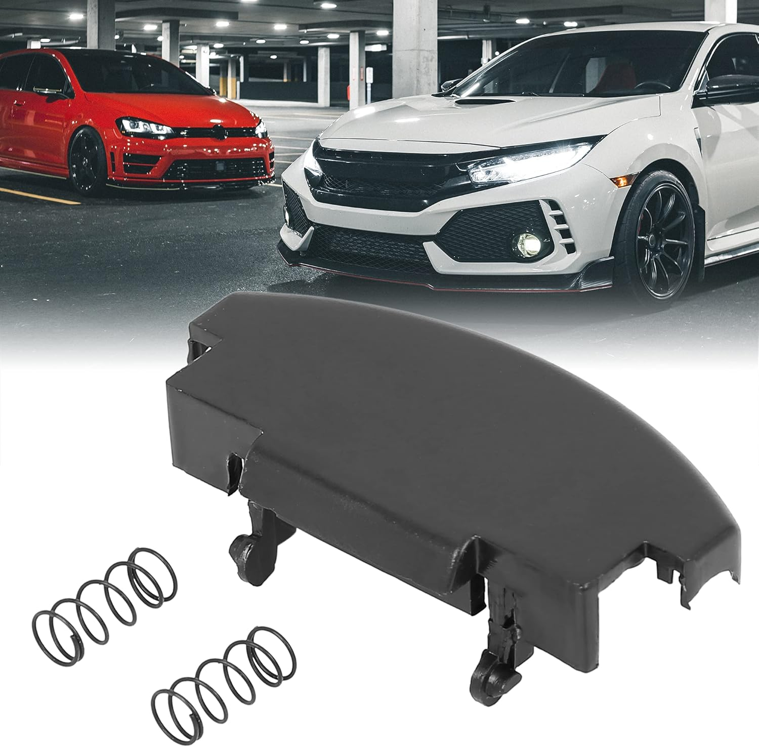 X AUTOHAUX 3B0868445 Car Armrest Cover Latch Clip Center Console Lid Catch Replacement for VW Polo 2015-2018 Black Plastic - Gray image number 2