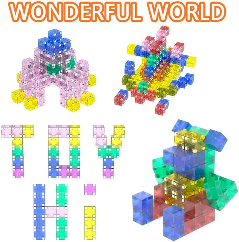 TOYVIBE 120PCS Magnetic Building Blocks - STEM Educational Toys for Ages 3+ (AU) (Colorful Transparent Magnetic Building Blocks, Pcs, 120) (120 Pcs) - 120 Pcs image number 5