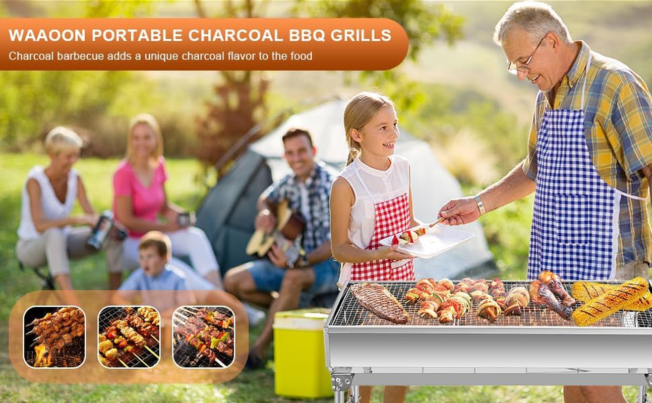 Gzcmxh Portable Grill - Foldable Charcoal Grill BBQ for Outdoor Camping Charcoal Grill (Large) image number 3