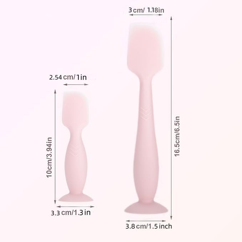 Diaper Rash Cream Applicator Spatulas with Suction Cup Base, 2Pcs Mini Rash Cream Brush Silicone Diaper Applicator Brush, Diaper Cream Soft Silicone Brushes with Suction Base image number 4
