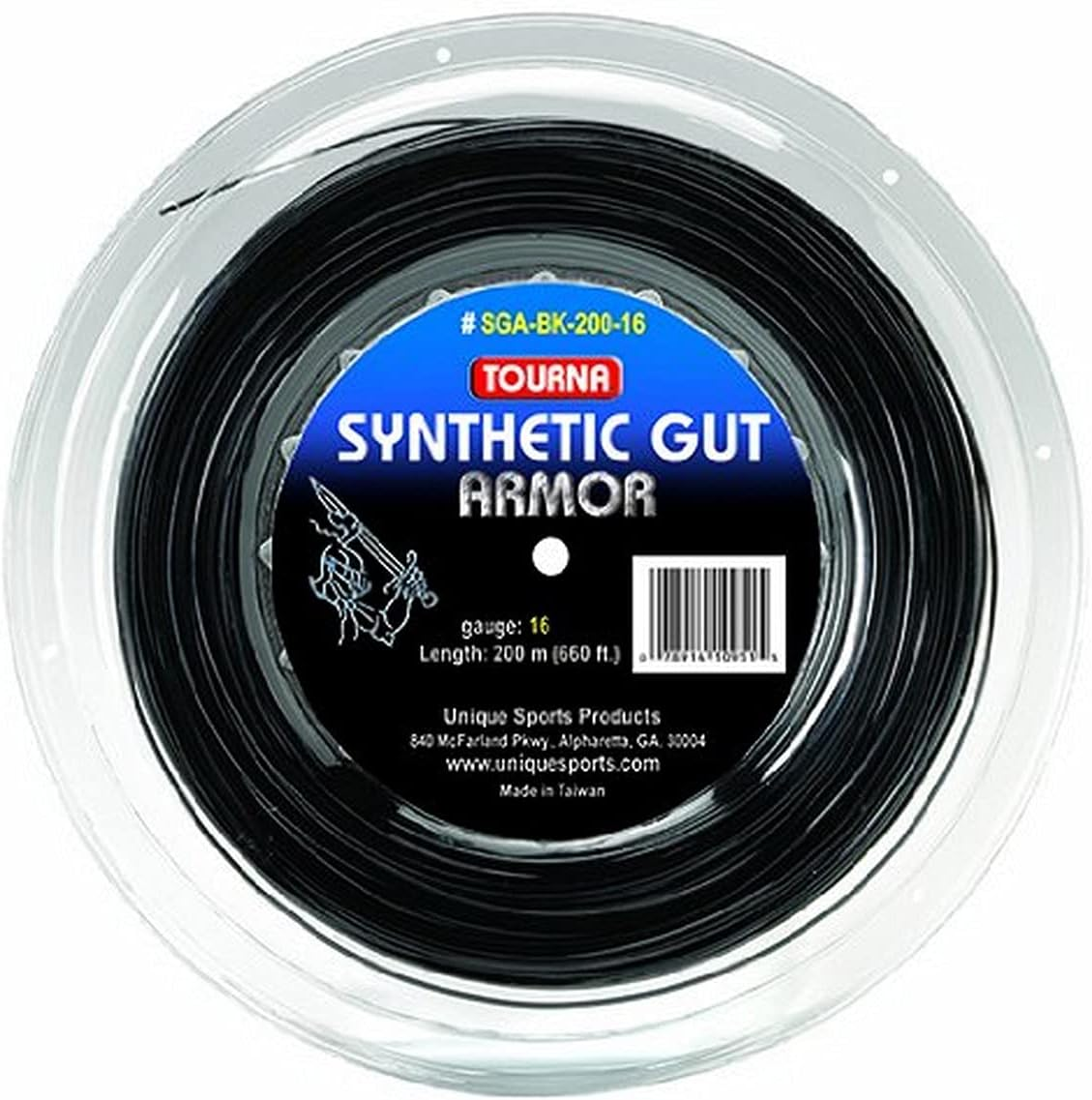 Tourna Synthetic Gut Armor 16G String Reel, Black image number 1