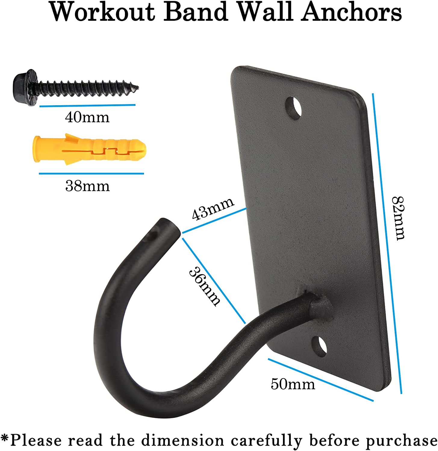 5Pack Wall Anchors for Workout & Resistance Band, Heavy Duty Gym Storage Rack for Exercise Training & Stretching image number 1