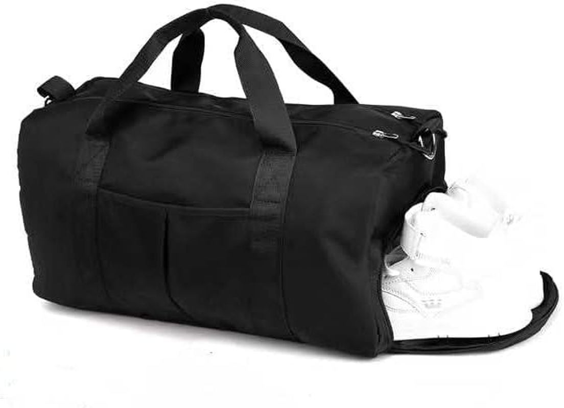 Men and Women'S Travel Bag with Shoe Compartment Sports Tote Gym Bag Weekender Overnight Shoulder Bag, Black, Large - Army Green image number 6