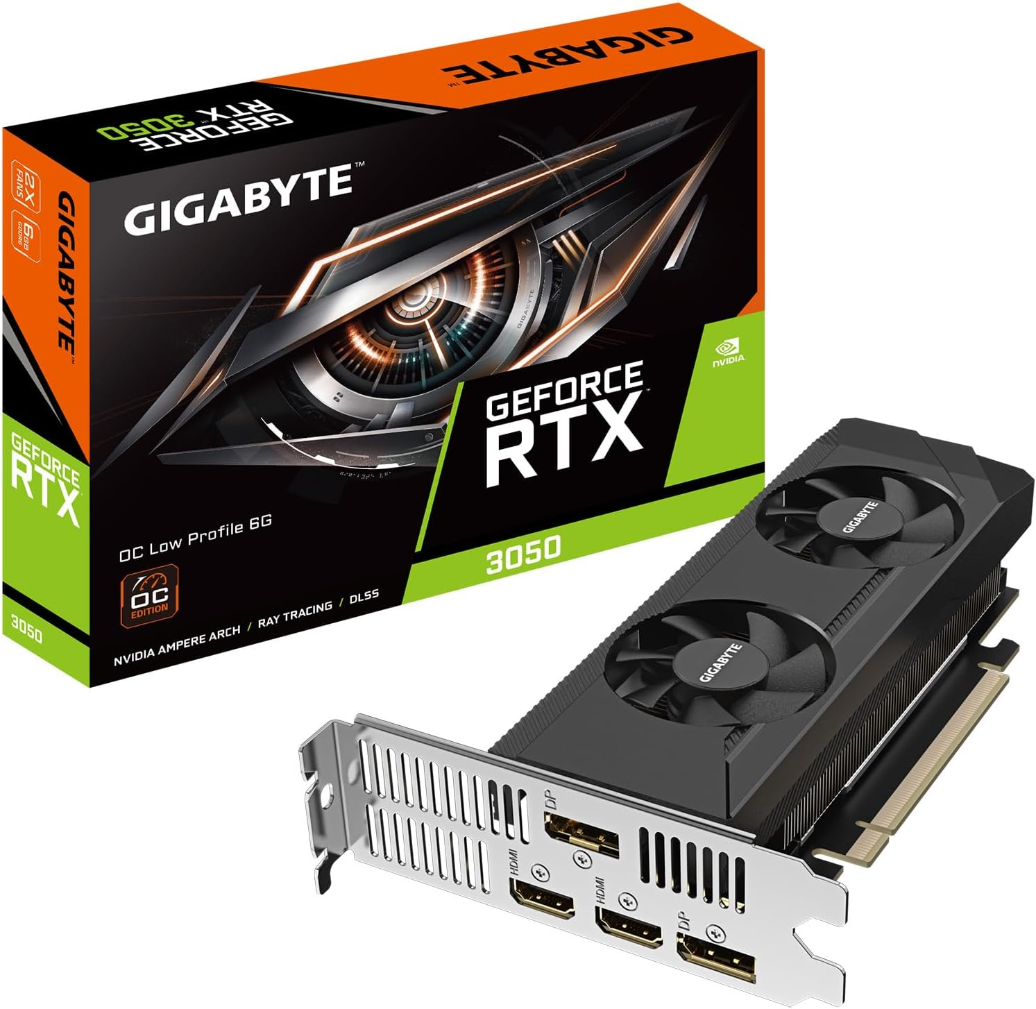 GIGABYTE Geforce RTX 3050 OC Low Profile 6G Graphics Card, 2X WINDFORCE Fans, 6GB GDDR6 96-Bit GDDR6, GV-N3050OC-6GL Video Card image number 2