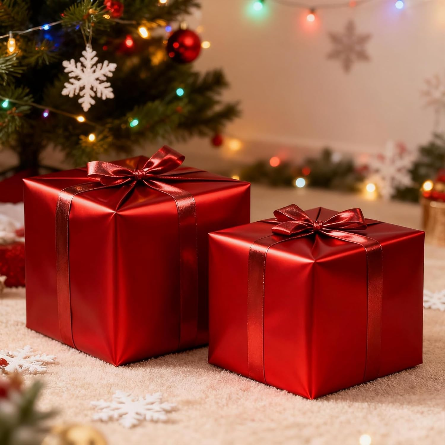 WRAPLA Red Wrapping Paper, Solid Color Matte Metal Gift Paper Roll - 43Cm X 12M Perfect for Wedding, Birthday, Baby Shower(17Inch X 40Feet) image number 5