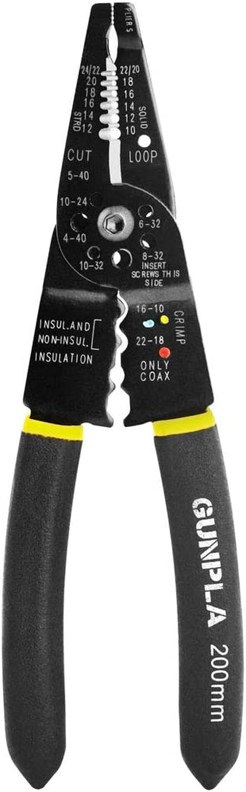 Gunpla Wire Stripper Multi-Function Tool for Cutting Cables Screws Comfortable Gripping Serrate Nose Crimper Cutter Plier Stripping Wires and Crimping Terminals and Connections 8 Inch / 200Mm image number 5