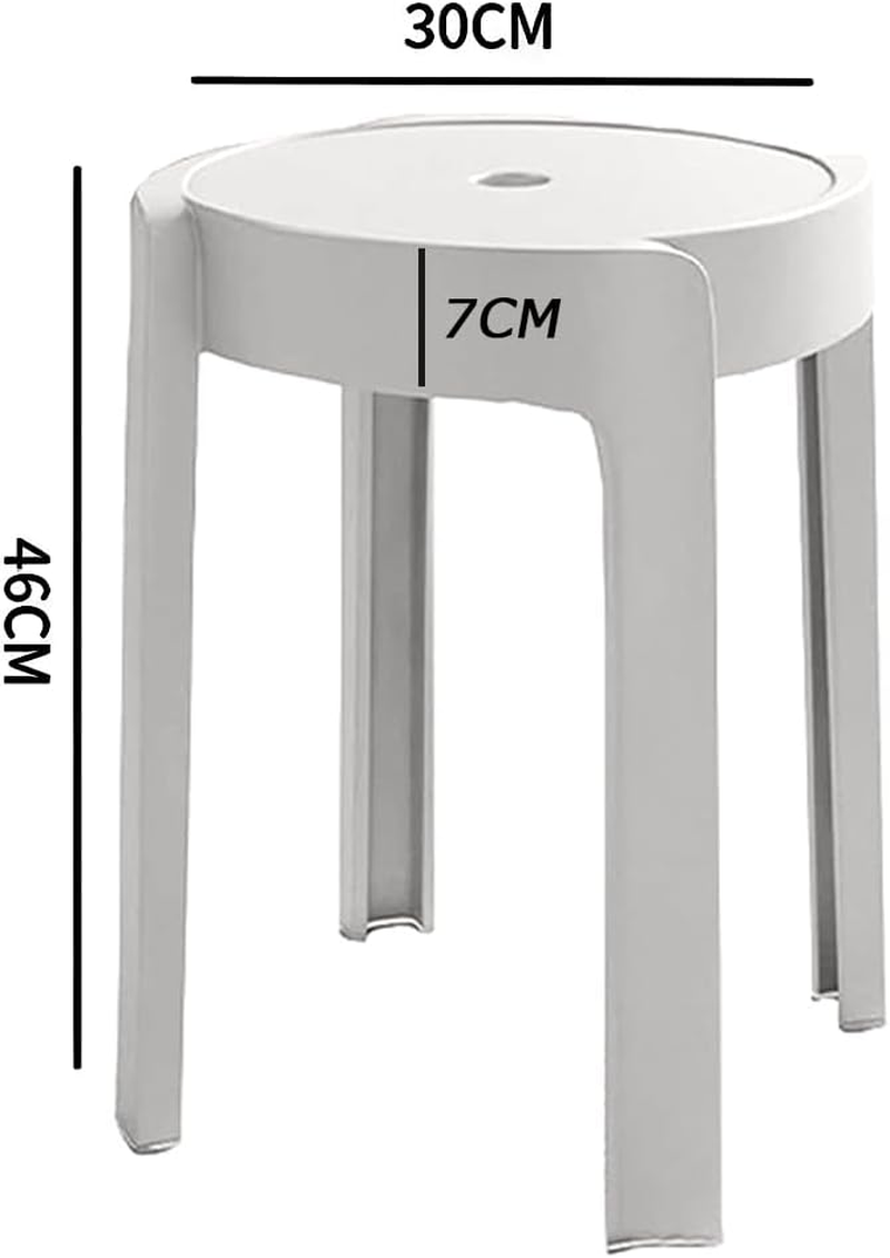 Set of 4 Plastic Stacking Stools, Whirl Design Modern Dining Chairsround Nesting Bar Stool with X-Shape Connection & Anti-Slip Foot Pads Home Kitchen Office,Dining Chair Support up to 150Kg (White)