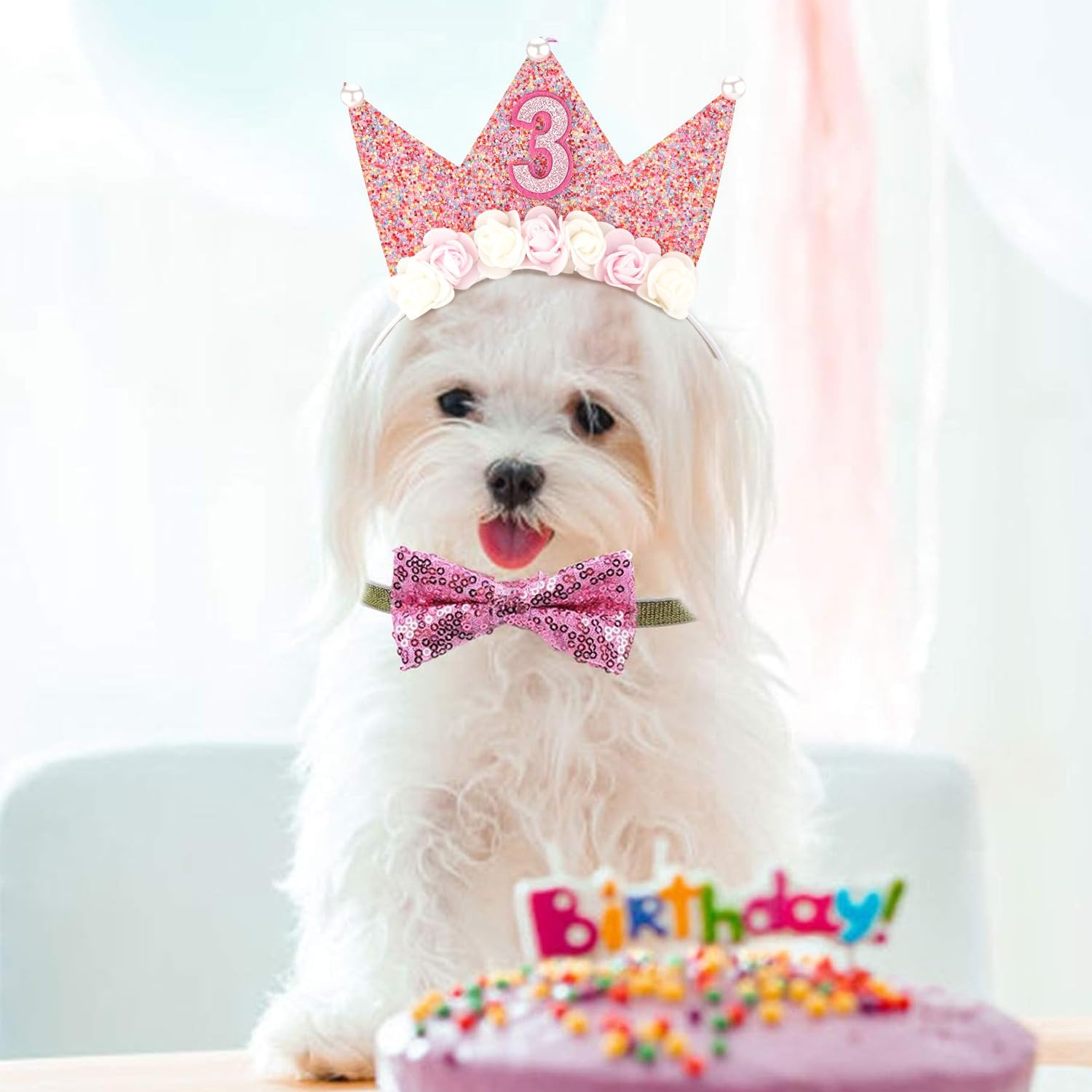 Supoo Birthday Headbands for Girls Princess Tiara Birthday Crown and Tiara for Girls