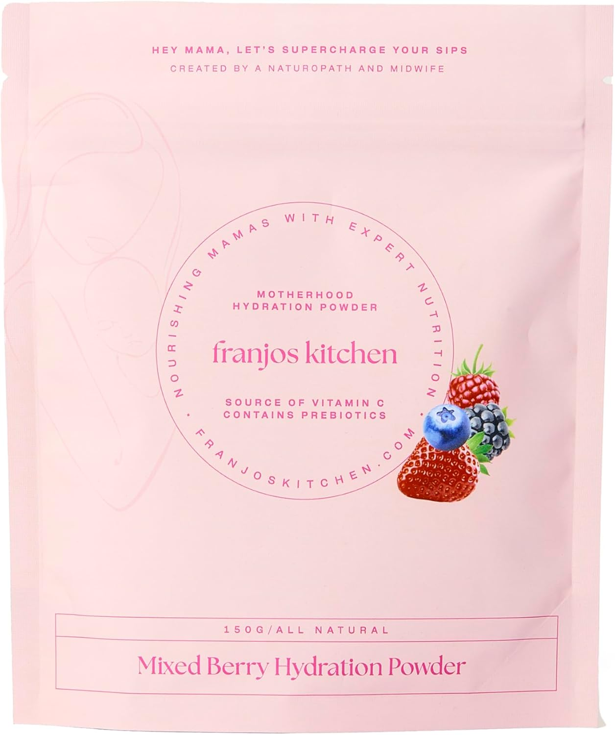 Franjos Kitchen Hydration Powder Berry 150G image number 2