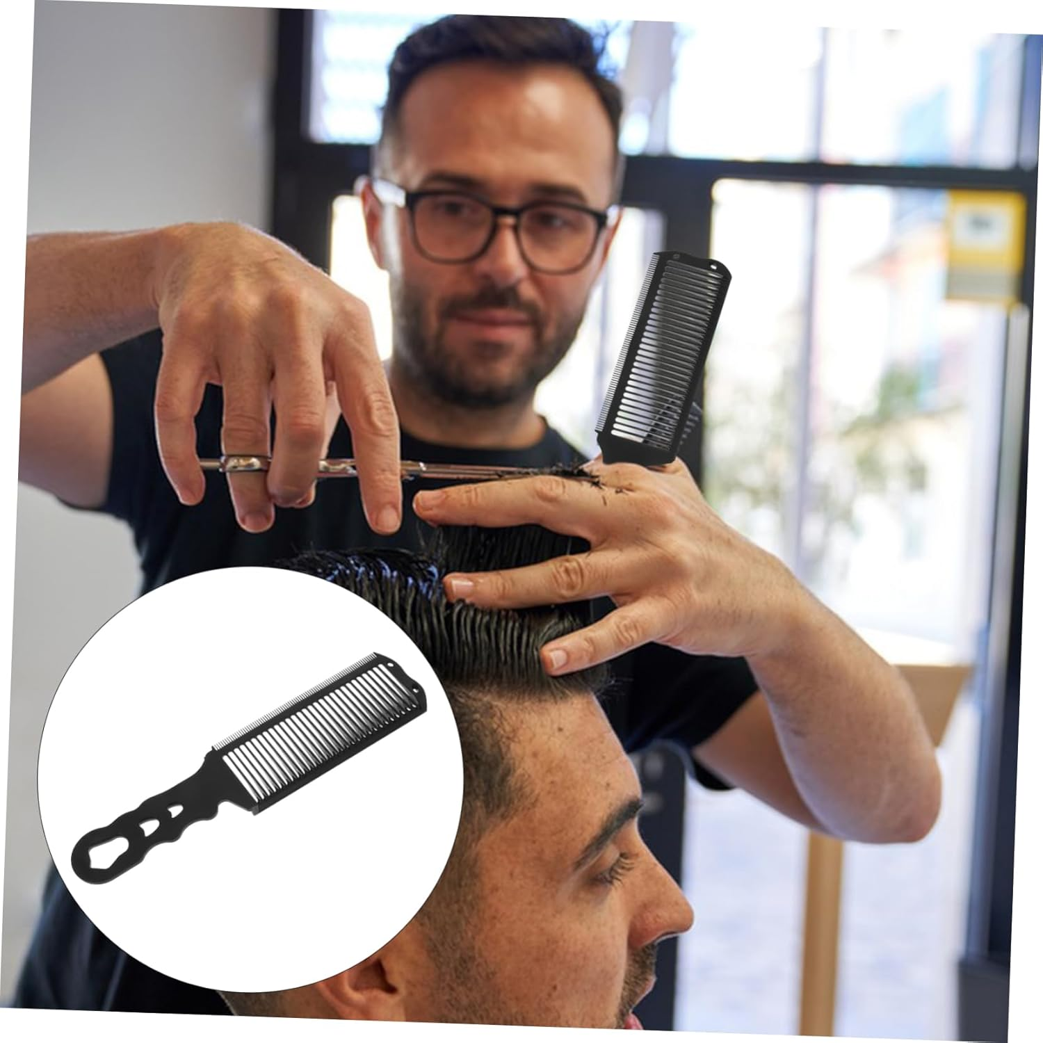 Gogogmee Men'S Styling Comb Safety Hair Comb Barber Tool Hairdressing Accessory Styling Comb for Home Travel image number 5