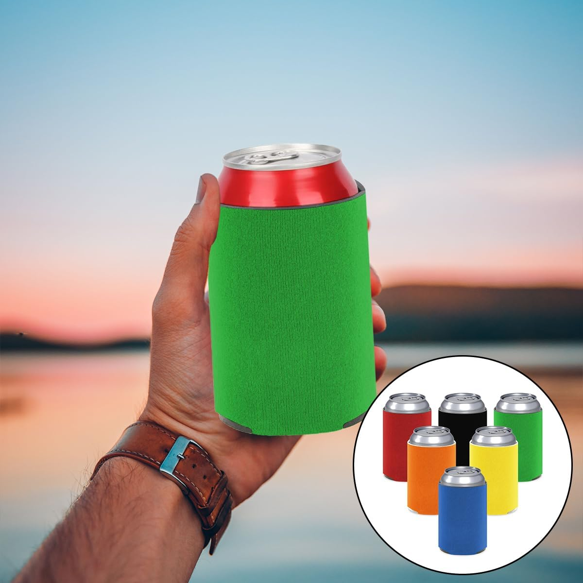 NILLOS Insulator Can Cooler Sleeve, 6 Pcs Neoprene Beer Coolers for Wedding, Bachelorette Party, Custom DIY Projects (6 Colors)
