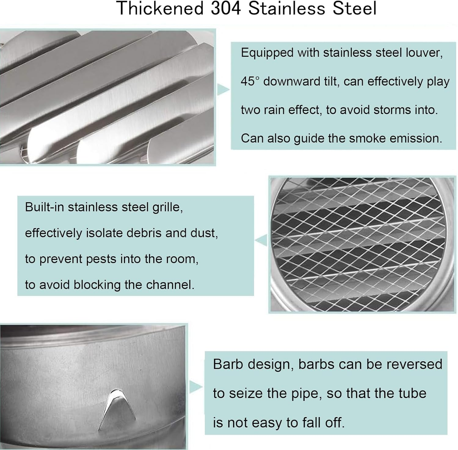 Vent Soffit Vents Exterior,Vent Cover, Air Circulation Ventilation round Vent Cover,Air Vents Louvered Hood Flat Ducting image number 4