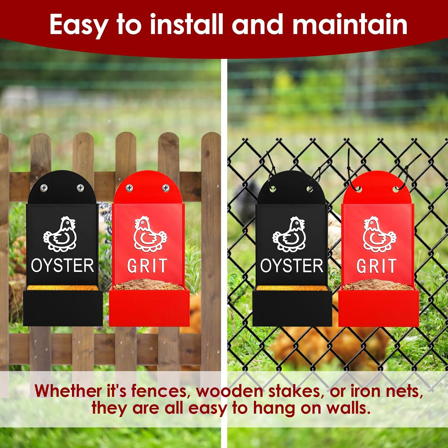 Rdjeokf Chicken Grit and Oyster Shell Feeder, Accessories, outside Waterer, Poultry Feeding Equipment, Snack Bowl,Pet Feeding Equipment, for Hens Ducks Birds and Goats (02) image number 2