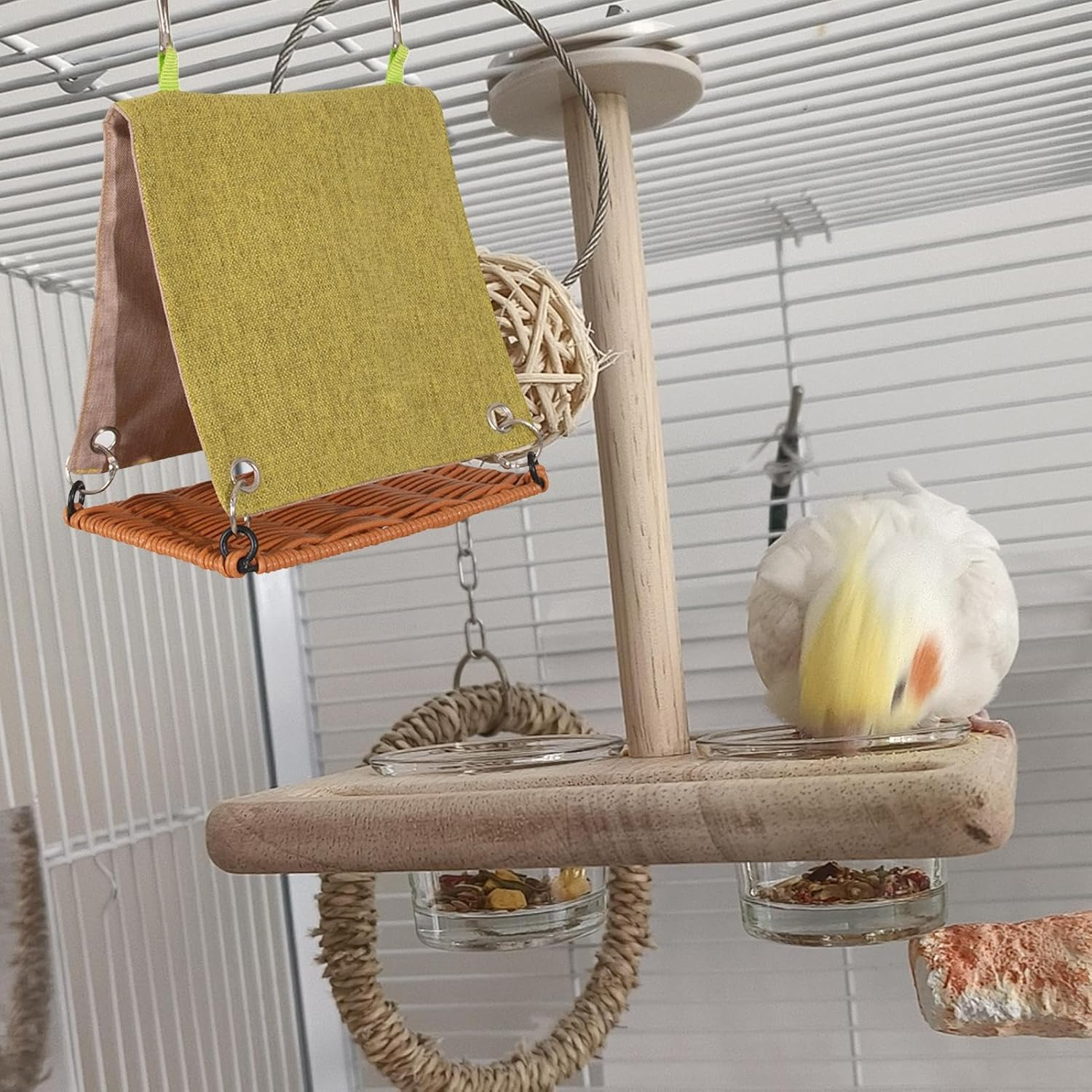 Hut Bird - Parrot Sleep Tent, Avian Nesting Shelter | Hot Canary Snake Trail Hammock Cage Accessory for Parakeets Lovebirds Is Parakeets, Resistant To image number 4