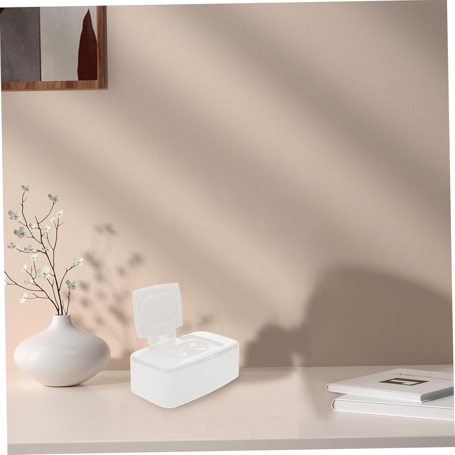 SHOWERORO 2Pcs Wipes Case Portable Wipes Storage Organizer Box Small Organizer Easy to Move image number 5