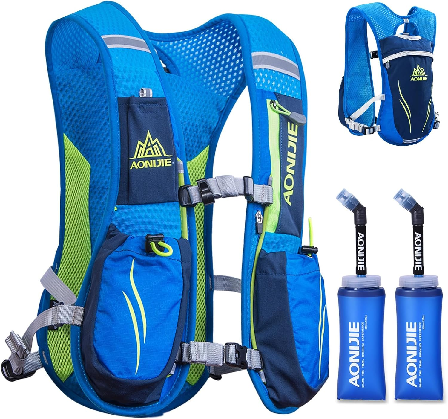 Azarxis Hydration Backpack 5L 5.5L Running Vest Pack Runner Rucksack Lightweight Adjustable for Men Women Outdoor Cycling Trail Race Marathon Hiking Trekking Climbing Biking image number 5