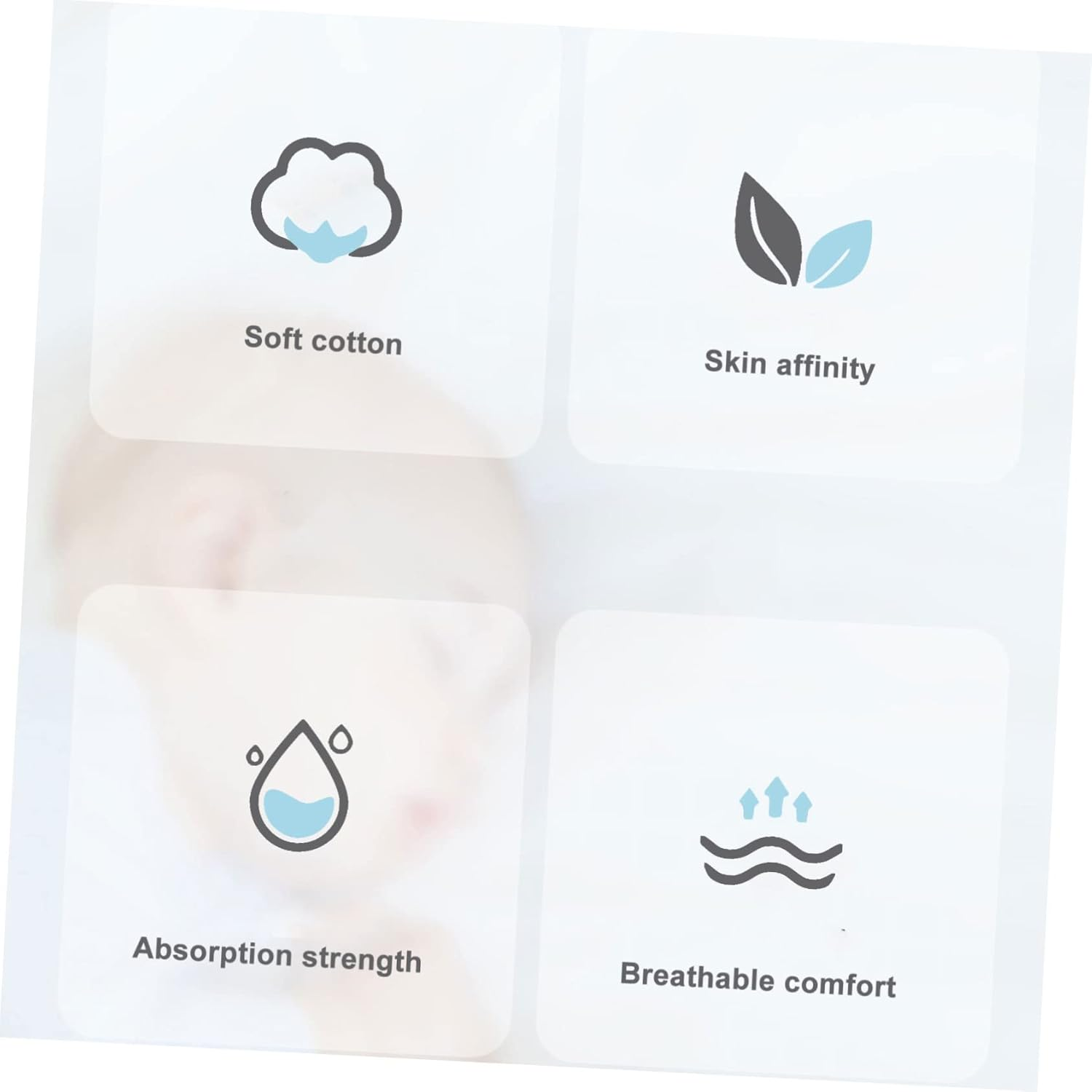 Toyvian 6Pcs Bamboo Cotton Diaper Inserts Washable Reusable Diaper Liners Thick Bamboo Fiber for Newborn Nappy Booster Pad image number 2