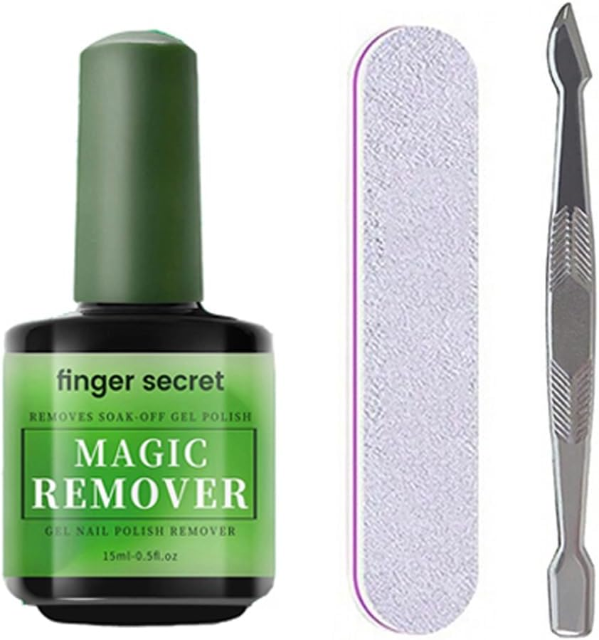 Gel Nail Polish Remover Kit, Fast Efficient Gel Polish Remover for Tough Gel, No Damage to Nails Remove Soak off Nail Gel Polish Portable Magic Remover -0.5Oz image number 1