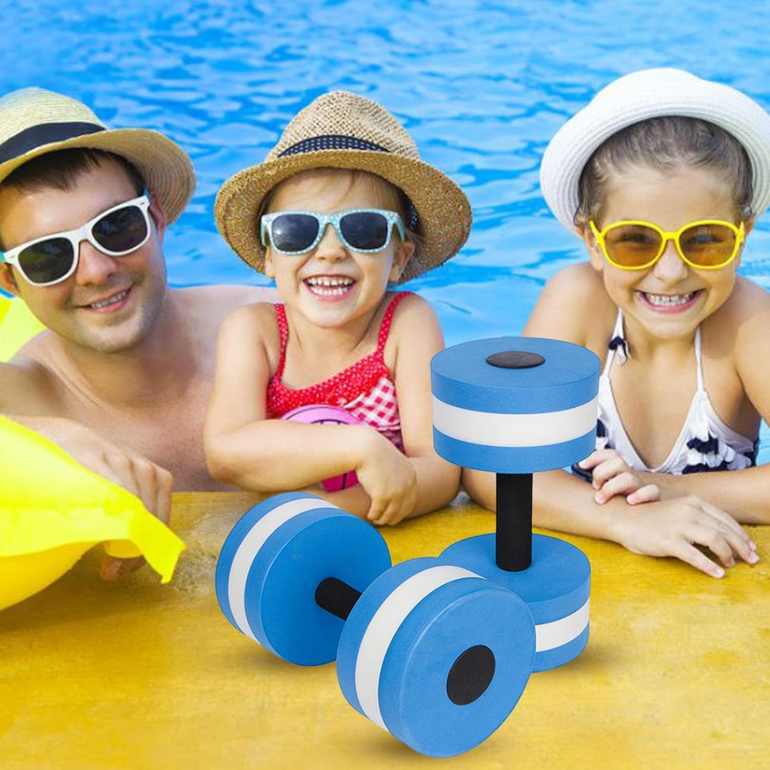 Water Aerobics Weights - Water Exercise Set, Water Dumbbells EVA Foam Floating Water Weights | Exercise Dumbbells Aqua Dumbbells Multifunctional Lightweight Portable for Workout Women, Men, Boys image number 4
