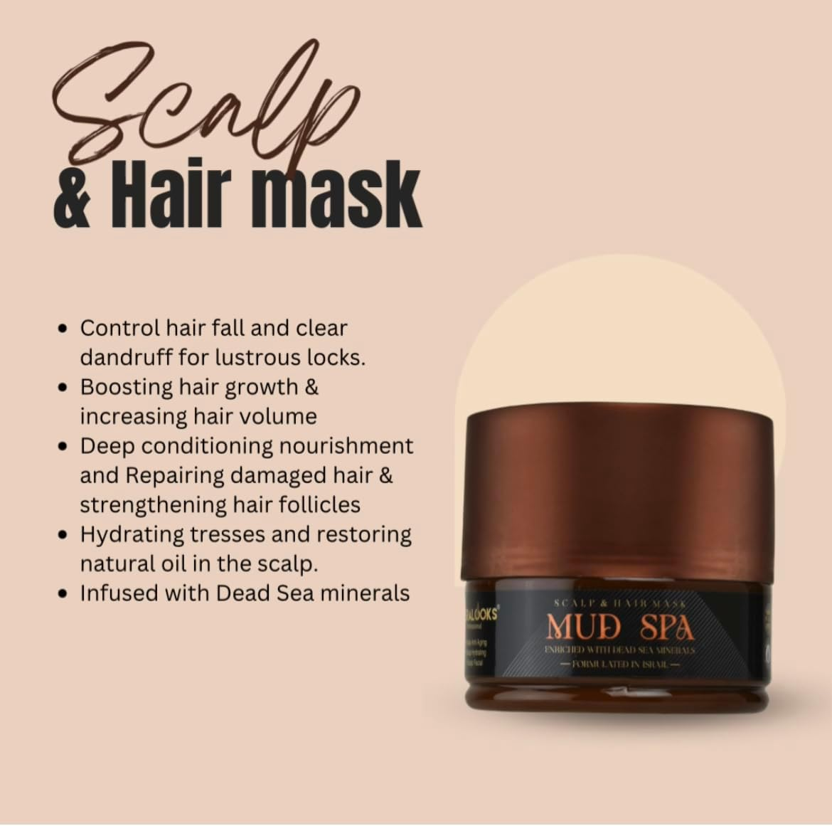 Keralooks Professional&reg; Scalp & Hair Mask |MUD SPA| (500Ml) image number 2